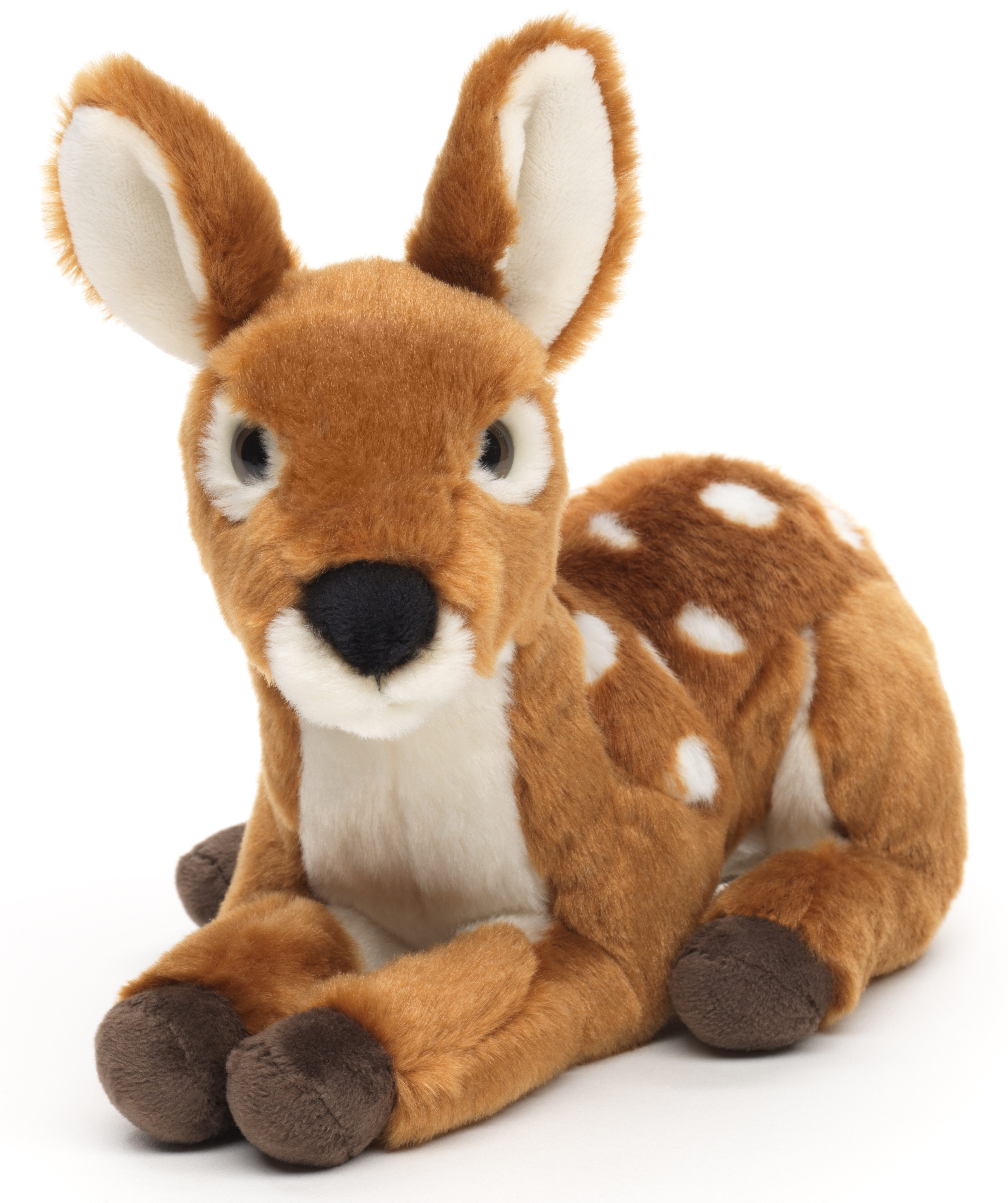 Uni-Toys Kuscheltier Rehkitz, liegend - 21 cm (Länge) - Plüsch-Reh - Plüschtier, zu 100 % recyceltes Füllmaterial
