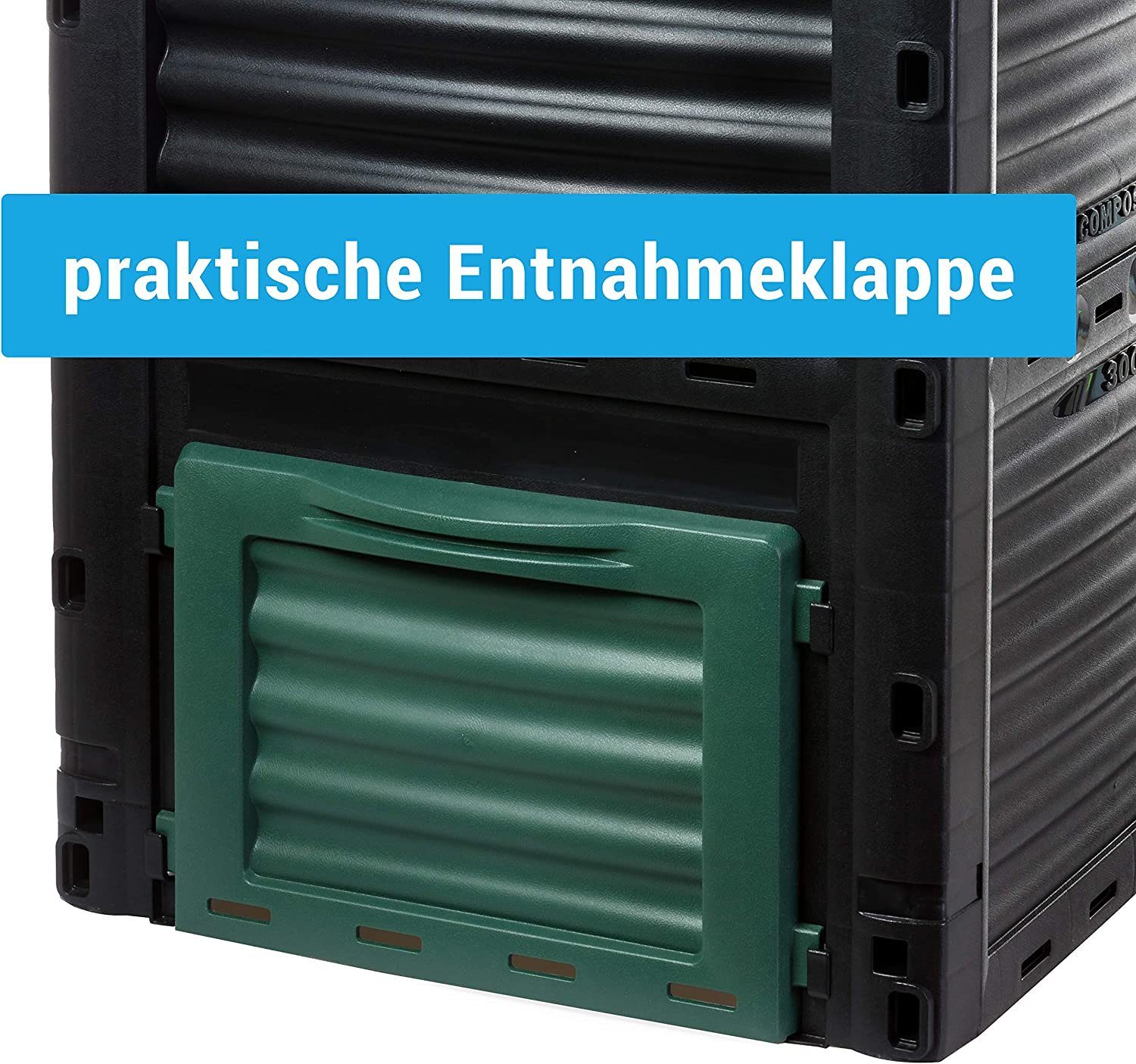 Centi Thermokomposter 3er Set Klappdeckel, Made aus x x mit l, recycelter EU), 3 (H83 für Kunststoff, Garten-und Küchenabfälle, Liter Thermokomposter cm), stabilem T61 3*300 St., (Set, 300 in B61 Kunststoff