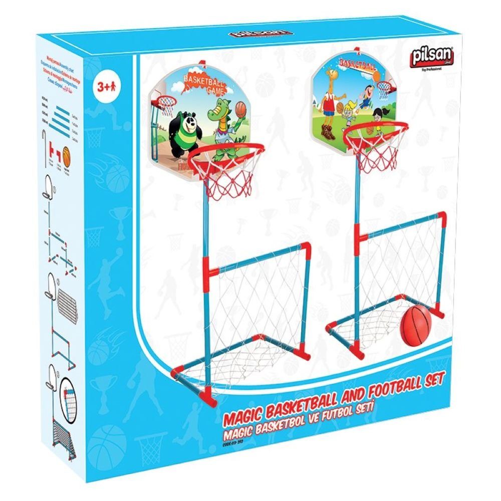 Kinderbasketballkorb und 3 03392, Basketballständer Fußballset ab drin draußen Jahre, und Pilsan