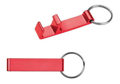 Livepac Office Schlüsselanhänger 10x Schlüsselanhänger / mit Flaschenöffner / Farbe: rot