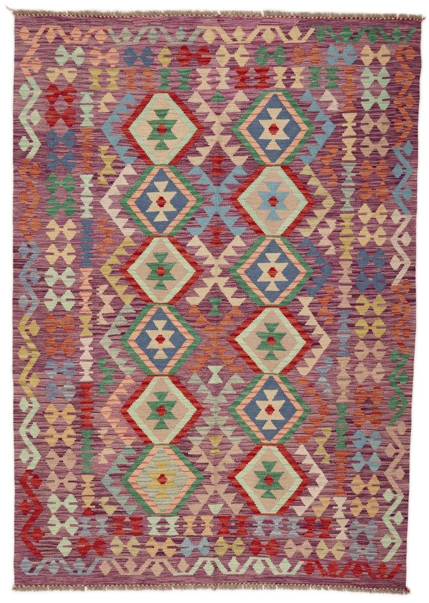 Orientteppich Kelim Afghan 176x252 Handgewebter Orientteppich, Nain Trading, rechteckig, Höhe: 3 mm