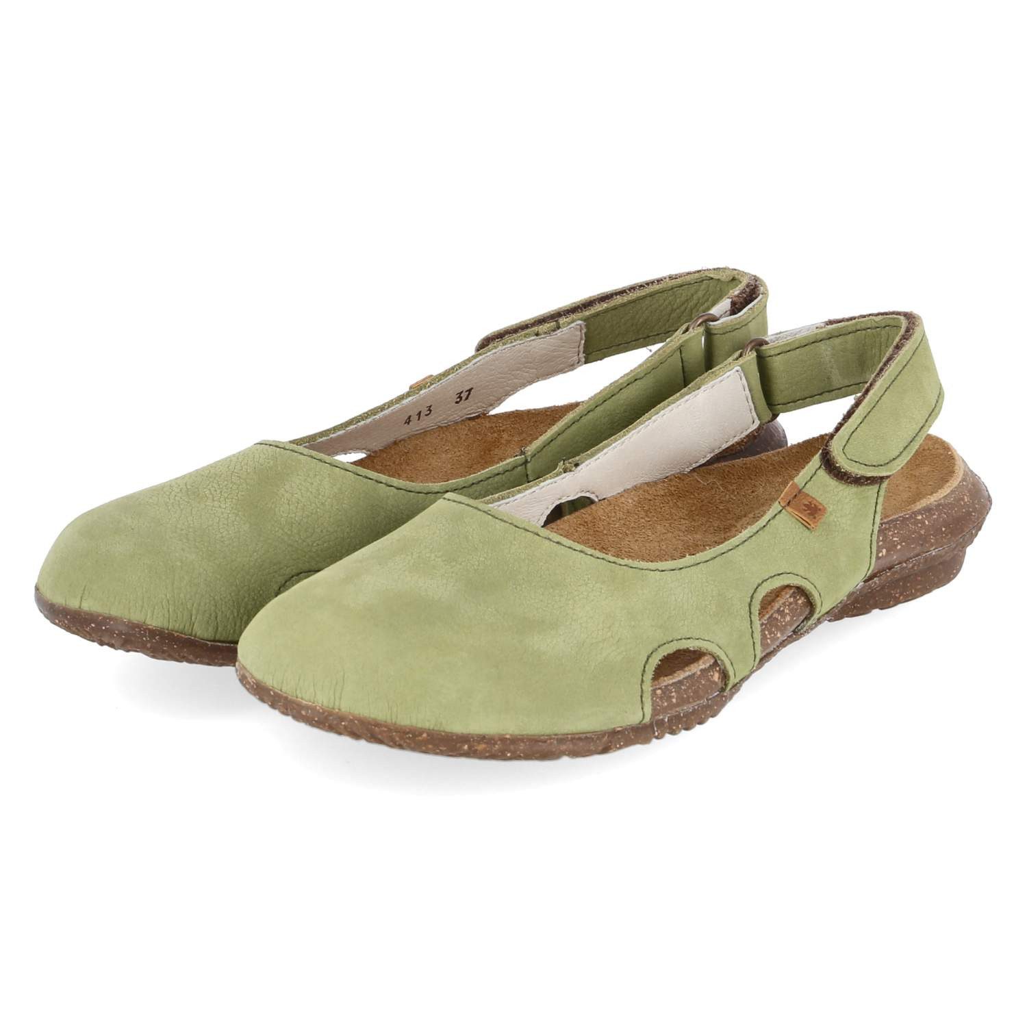 El Naturalista El Naturalista N413 LIKEN Damen Rauleder green Keilsandalette