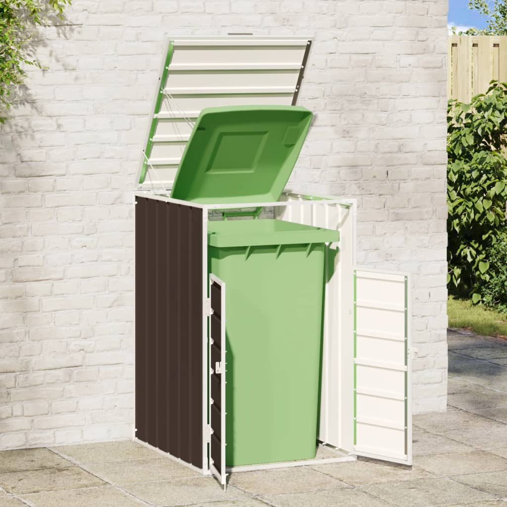 Thumbnail - vidaXL Mülltonnenbox Mülltonnenbox für 1 Tonne Braun 72x81x115 cm Stahl