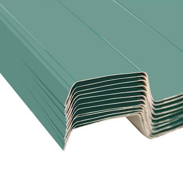 vidaXL Deckenplatten Dachpaneele 12 Stk. Verzinkter Stahl Grün, (1-tlg)