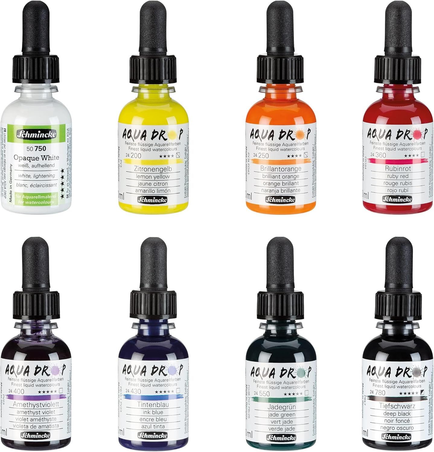 Aquarellfarbe flüssig AQUA DROP Set 8 x 30 ml