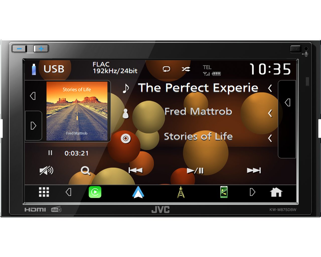 JVC KW-M875DBW DAB+ Bluetoaoth Apple CarPlay Android-Auto Autoradio (Freisprecheinrichtung)