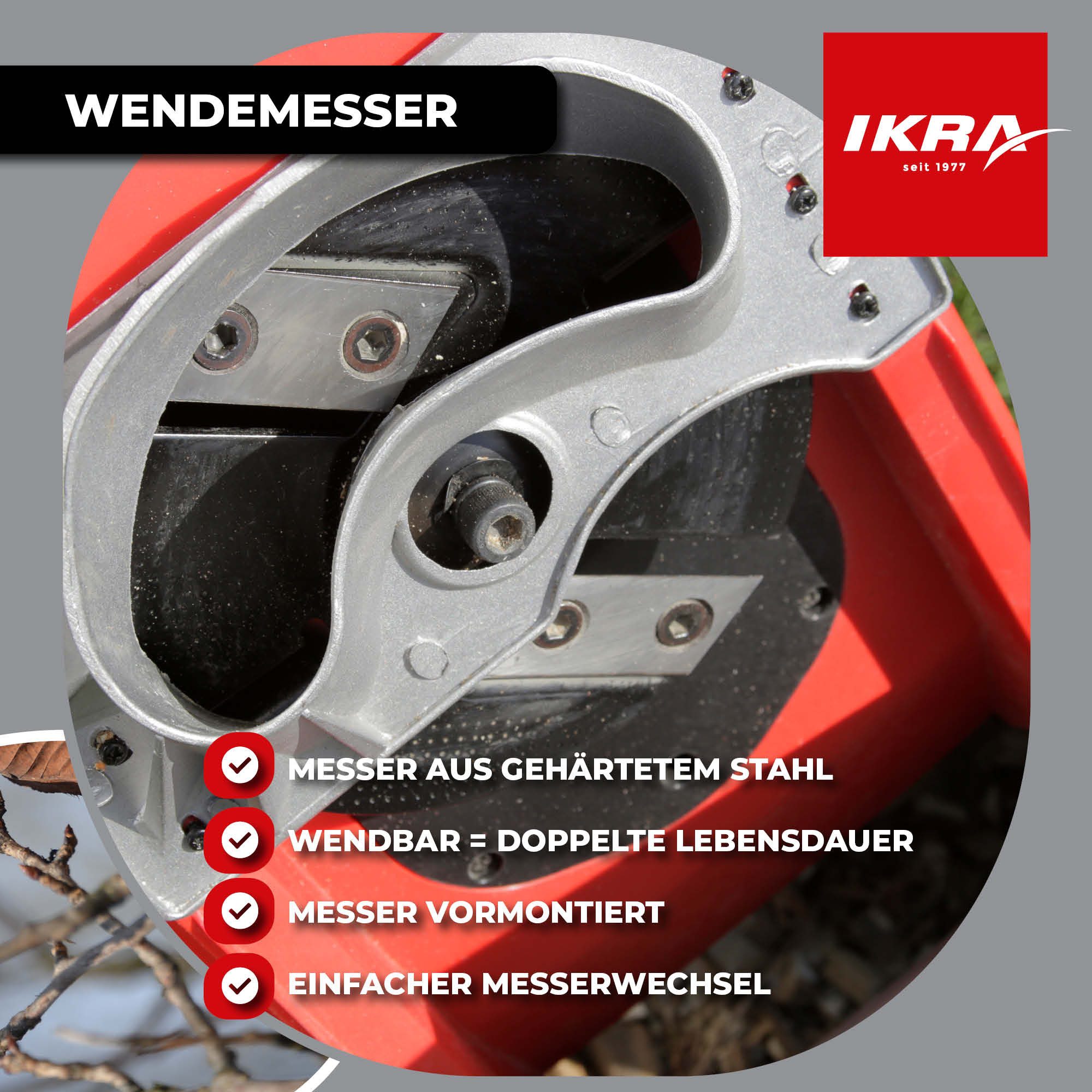 ikra GmbH Häcksler IMH 2500, 4,5 cm max. Astdurchmesser, 2.500 Watt – Bild 4 von 5