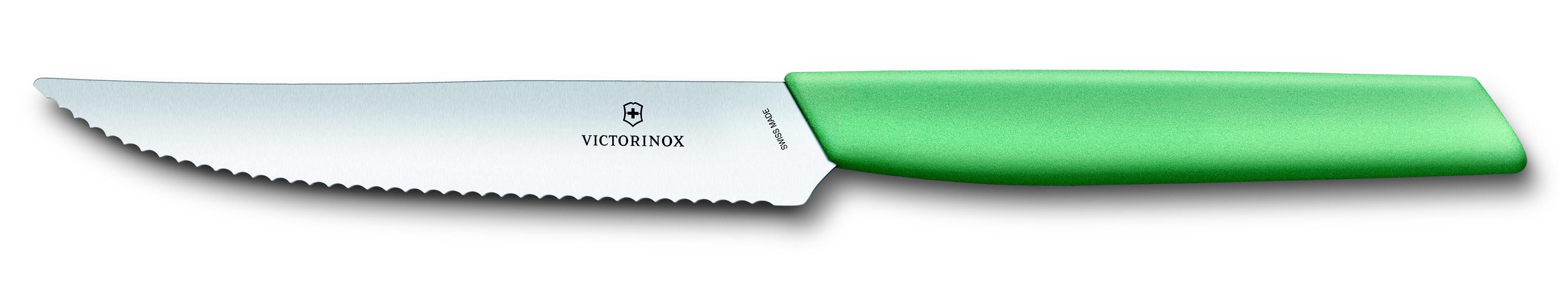 Steakmesser, 12cm, Swiss Taschenmesser Modern mint Victorinox Wellenschliff,