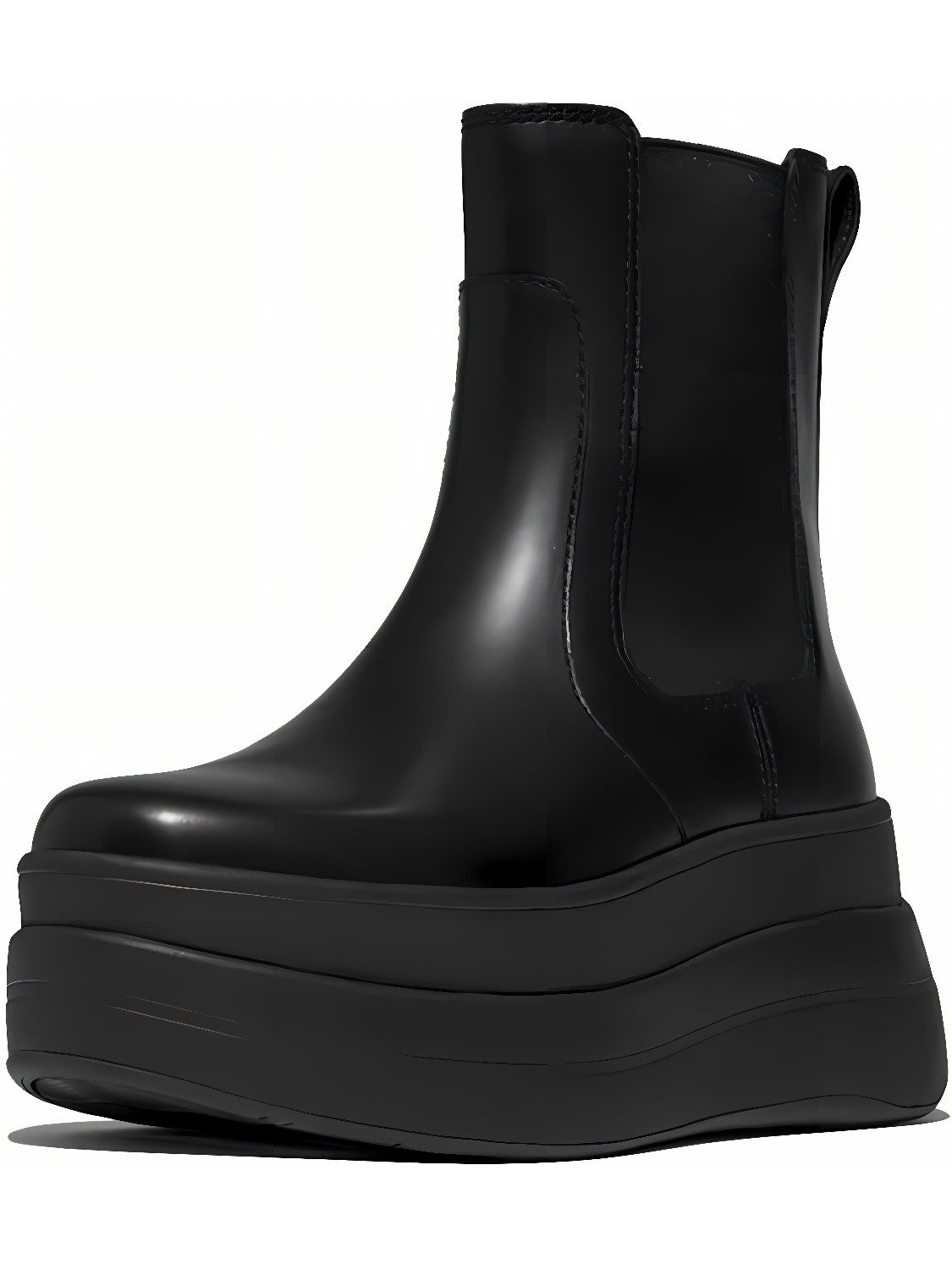 F-Mode Stack Leather Chelsea Boots Stiefel