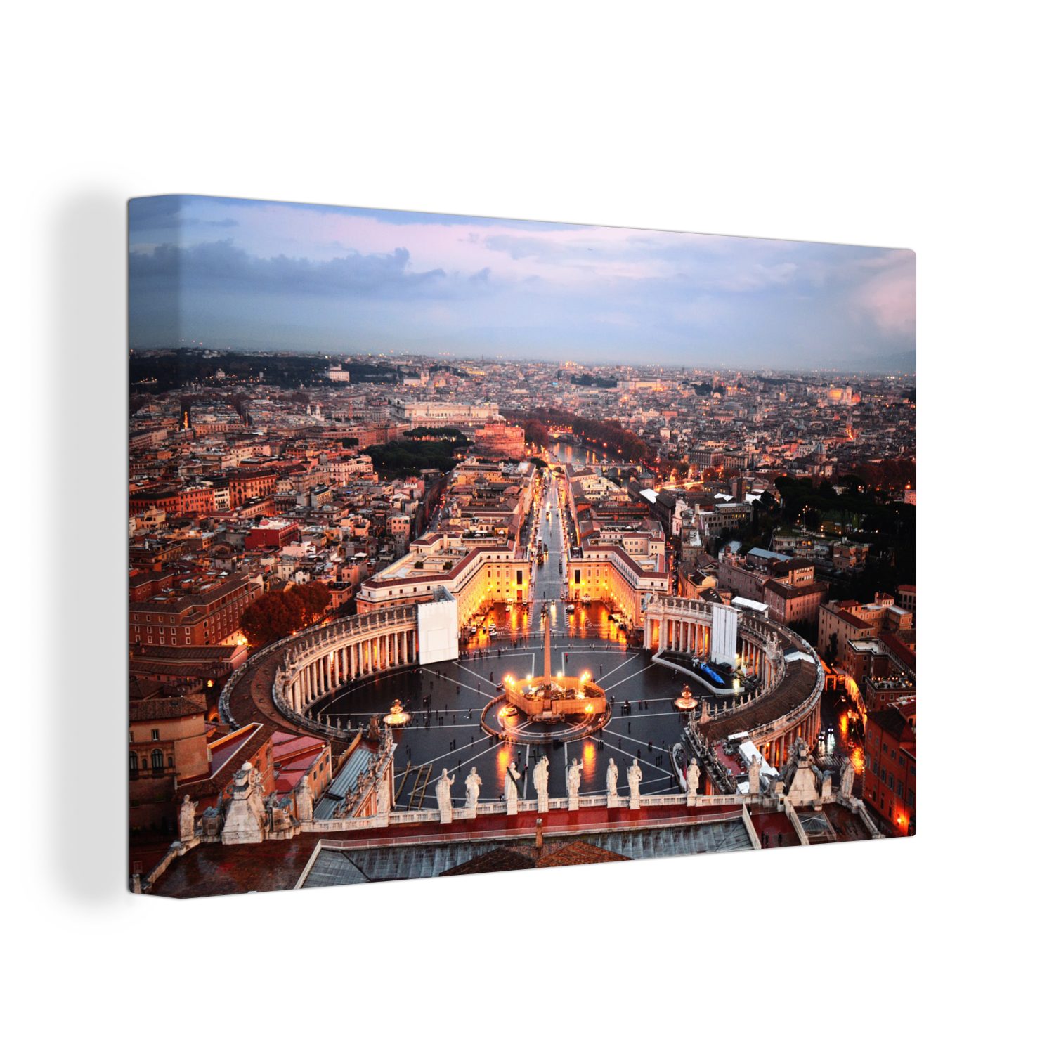 OneMillionCanvasses® Leinwandbild Rom - Platz - Stadt, (1 St), Wandbild Leinwandbilder, Aufhängefertig, Wanddeko, 30x20 cm