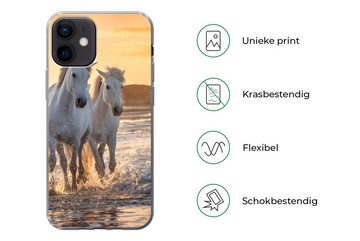 MuchoWow Handyhülle Pferde - Wasser - Strand - Tiere, Handyhülle Apple iPhone 12, Smartphone-Bumper, Print, Handy