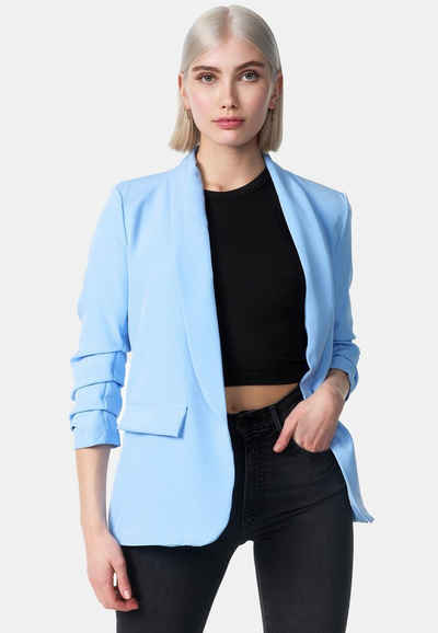 PM SELECTED Kurzblazer PM-22 (Stylischer Sakko Business Blazer Gerafften Ärmeln in Einheitsgröße)