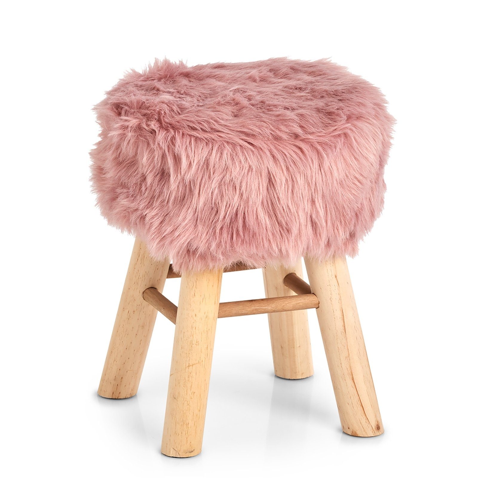 HTI-Living Hocker Sitzhocker Holz, Kunstfell Zottel (Stück, 1 St., 1 Hocker ohne Dekoration), Sitzhocker. € 40,31