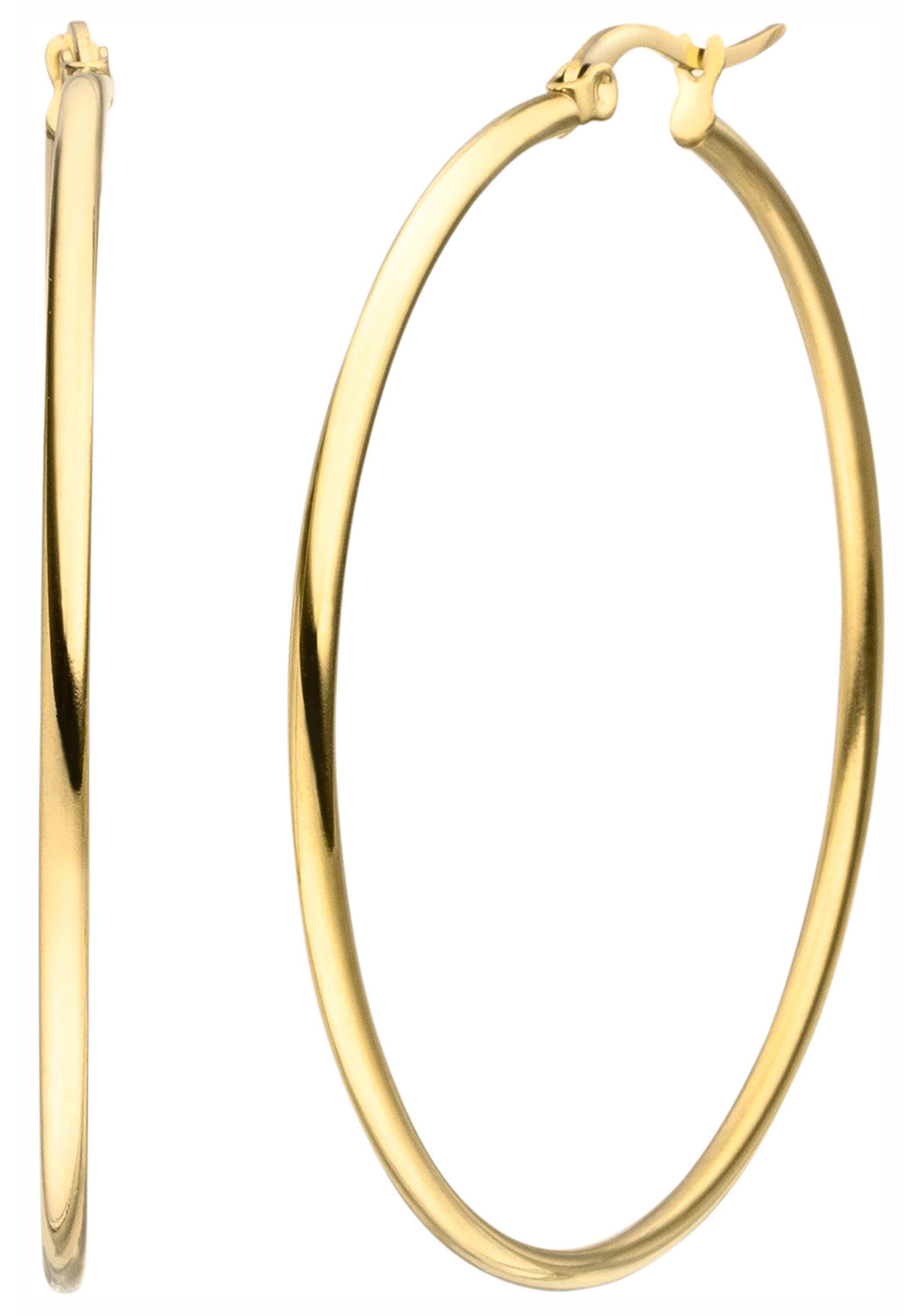 JOBO Paar Creolen, Edelstahl goldfarben beschichtet 50 mm günstig online kaufen