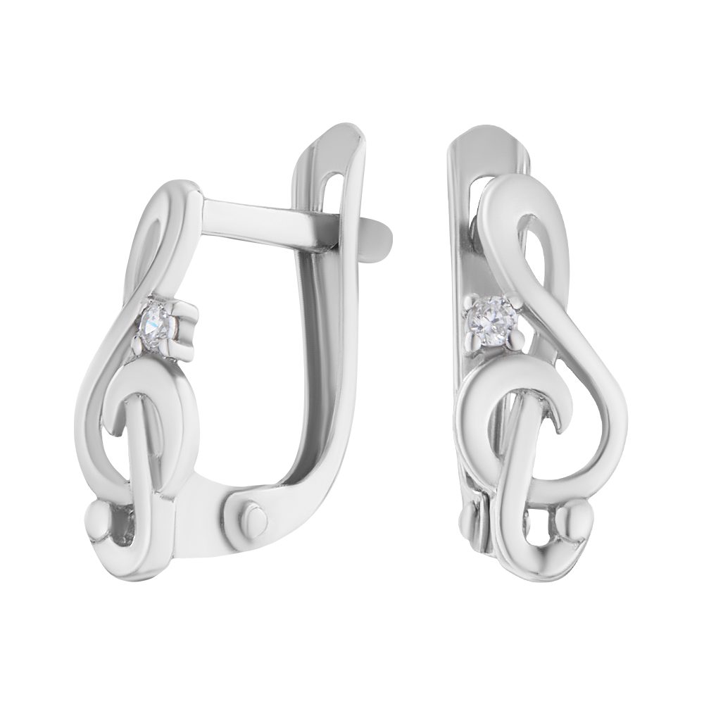 Creolen-Set Ohrringe Kreolen 925 Silber Notenschlüssel Echtschmuck