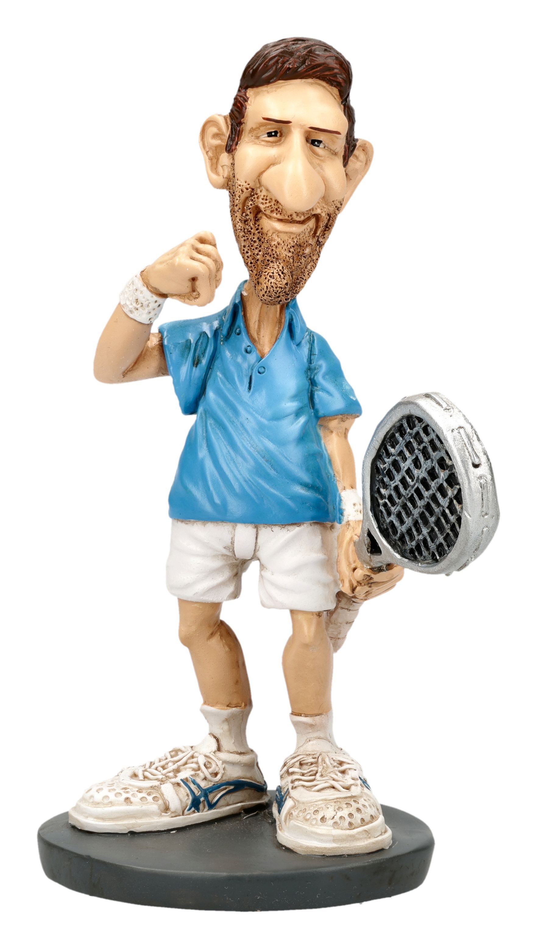 Figuren Shop GmbH Dekofigur Tennis Figur – Lustiger Tennisspieler Statue Warren Stratford 13.5 cm