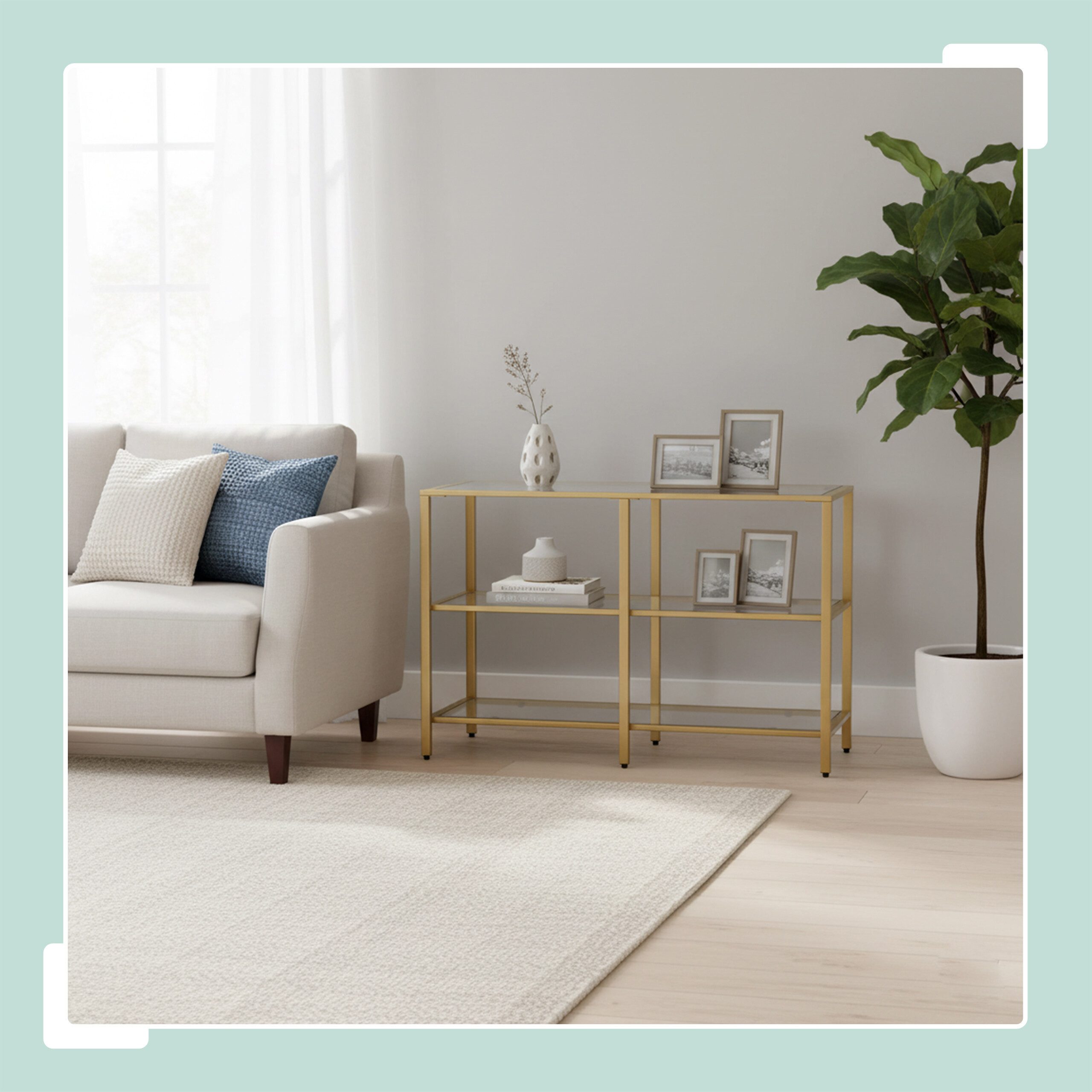 relaxdays Konsolentisch mit 3 Glasablage, gold günstig online kaufen