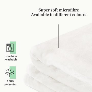 Wohndecke Decke mit Ärmeln - XL Kuscheldecke - Microfaser - Creme, HOMELEVEL