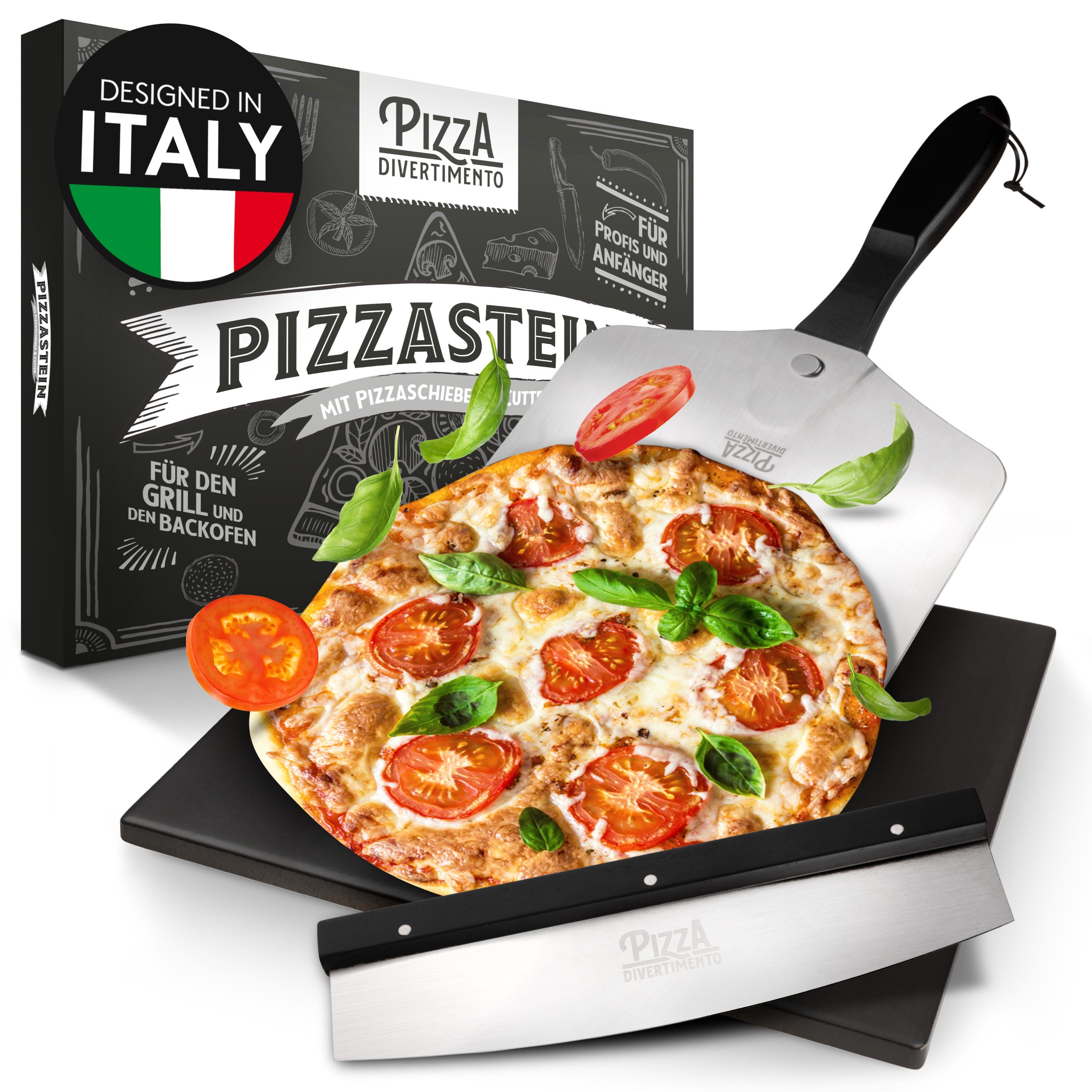 Pizzastein Pizza und Backofen Gasgrill, für Anti-Haft-Beschichtung Pizza Pizzastein Divertimento - Divertimento