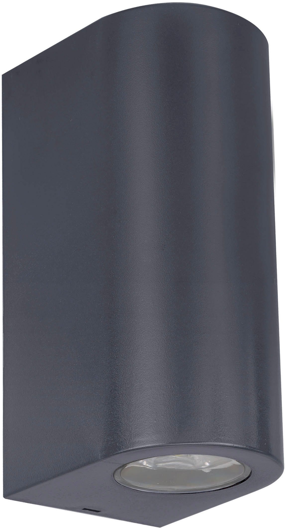 näve Außen-Wandleuchte Alecto, Leuchtmittel wechselbar, zylindrische Form, schwarz, 2 x GU10 excl. Leuchtmittel, H: 15,5cm