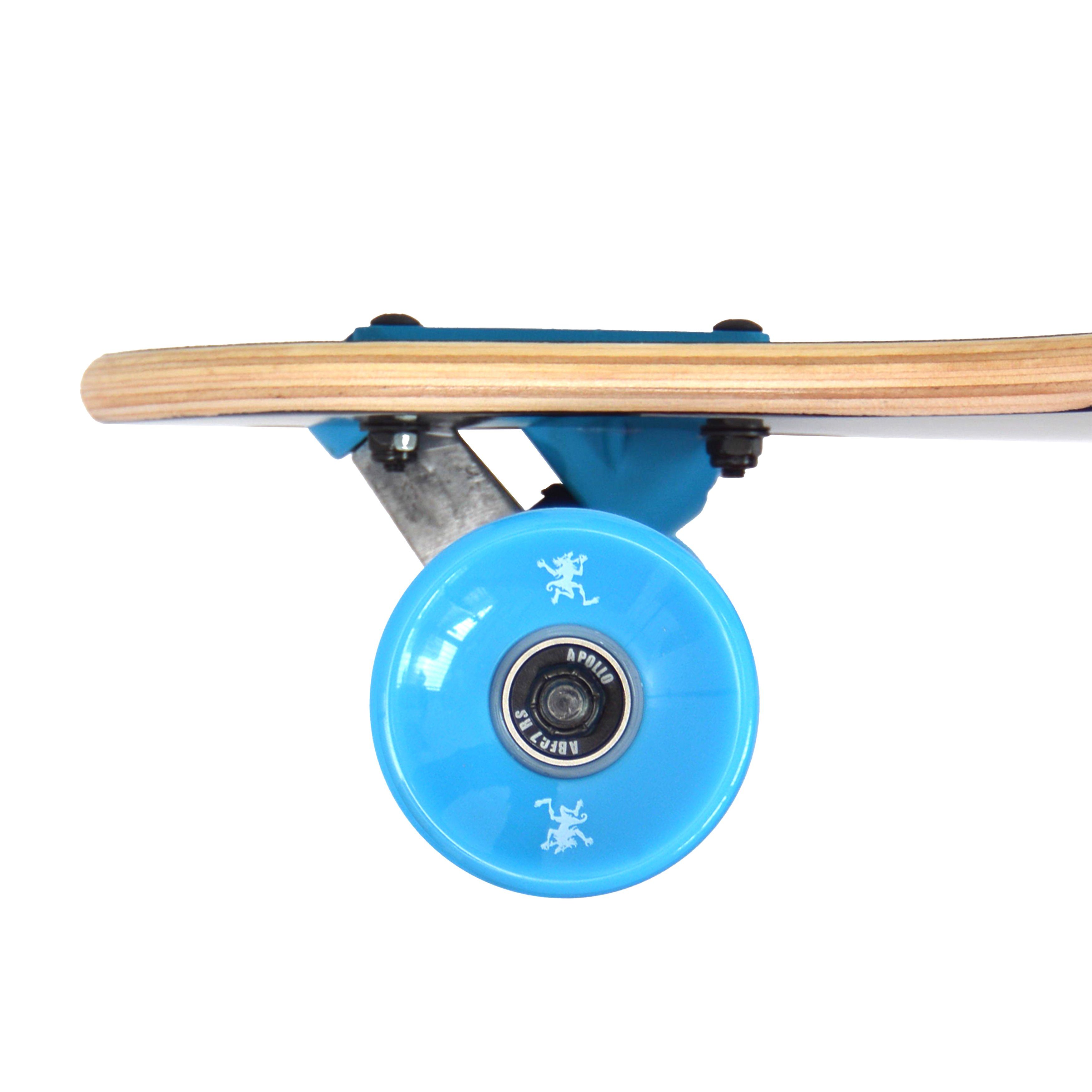 Apollo Longboard Twin Tip DT Longboard 38", aus Holz mehrlagig verleimt für Idealen Flex & Stabilität