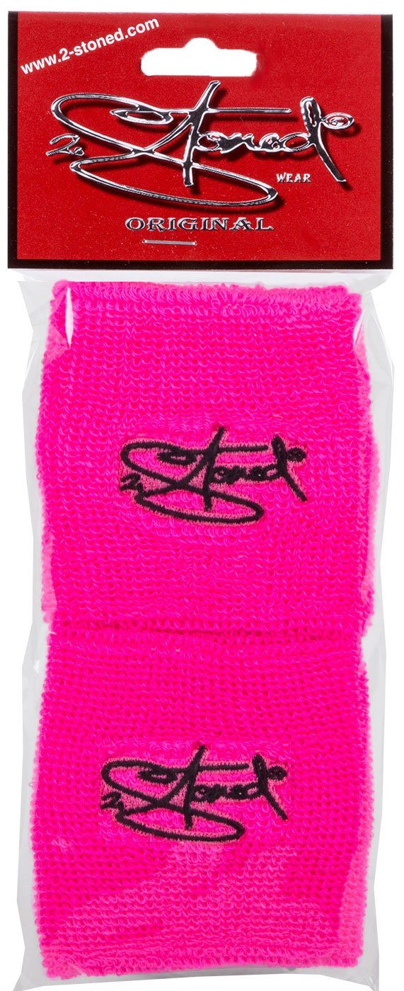 Stick Handgelenkschweißbänder mit 2Stoned 8 Paar, cm), Neonpink Tennisarmband M Set Sportarmbänder cm (8 Sschweißbänder (1 dehnbar