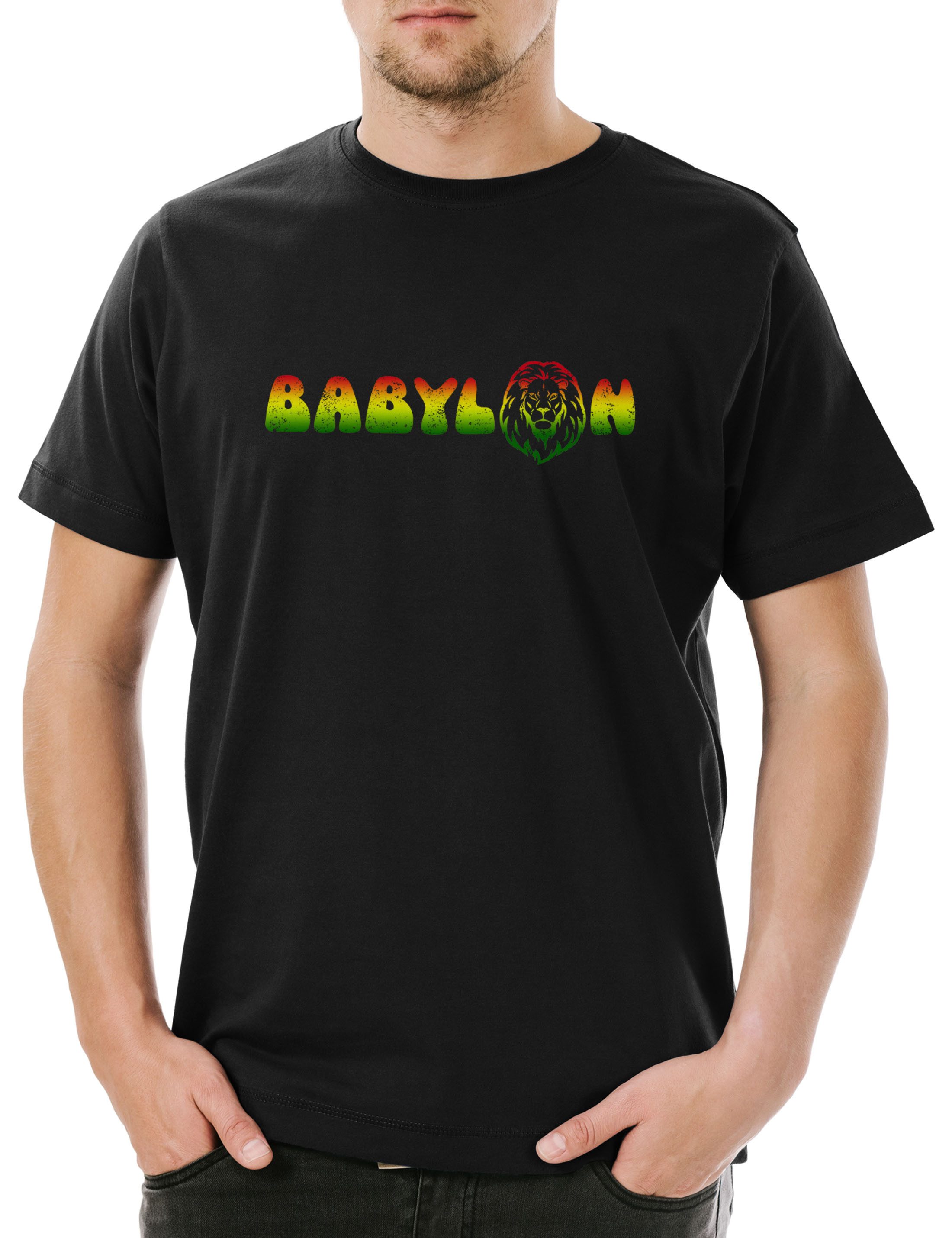 Print-Shirt Babylon I Herren T-Shirt Zion Music Jah Babylon Musik Babylon Irie