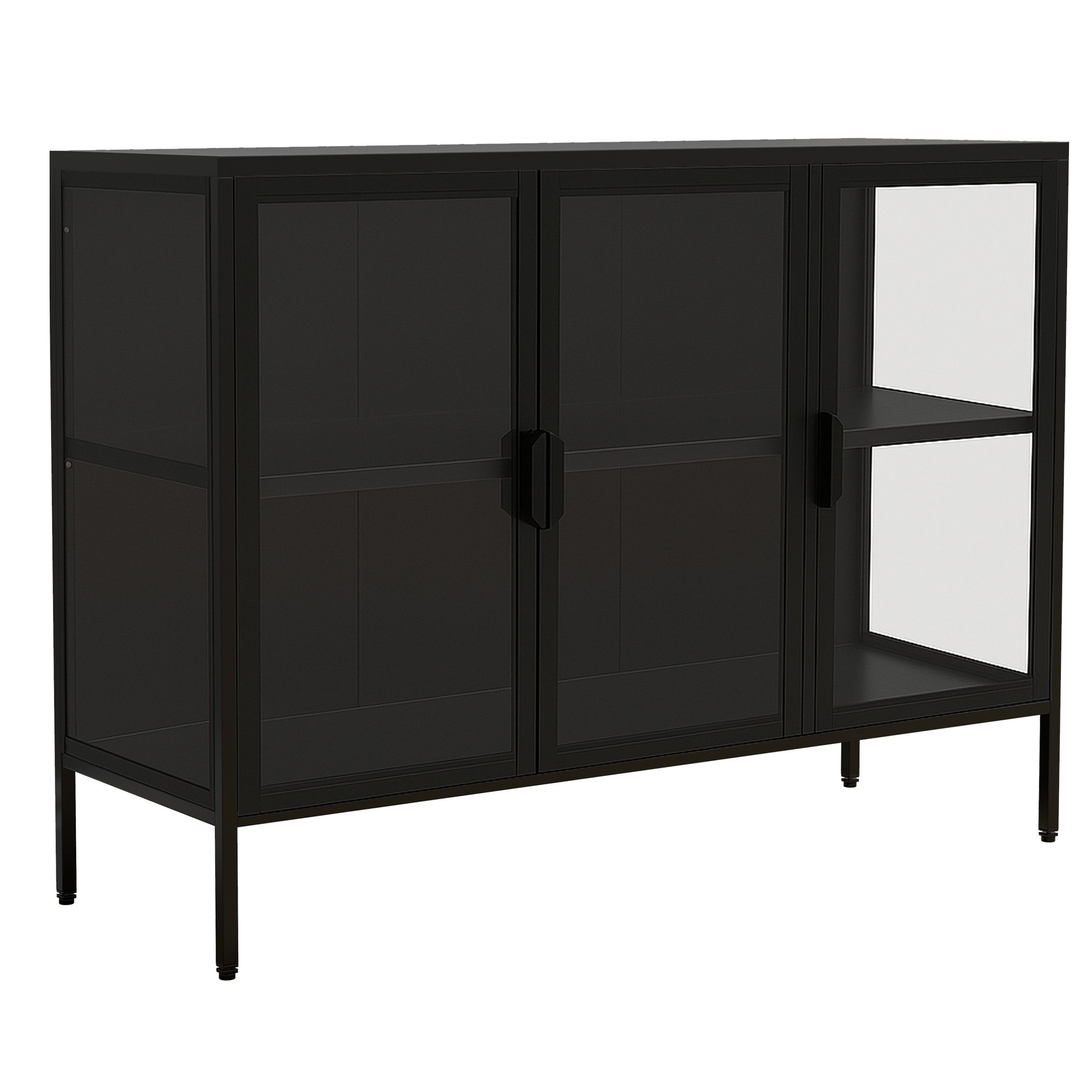 VCM Standvitrine Stahl Glas Vitrine Sideboard günstig online kaufen
