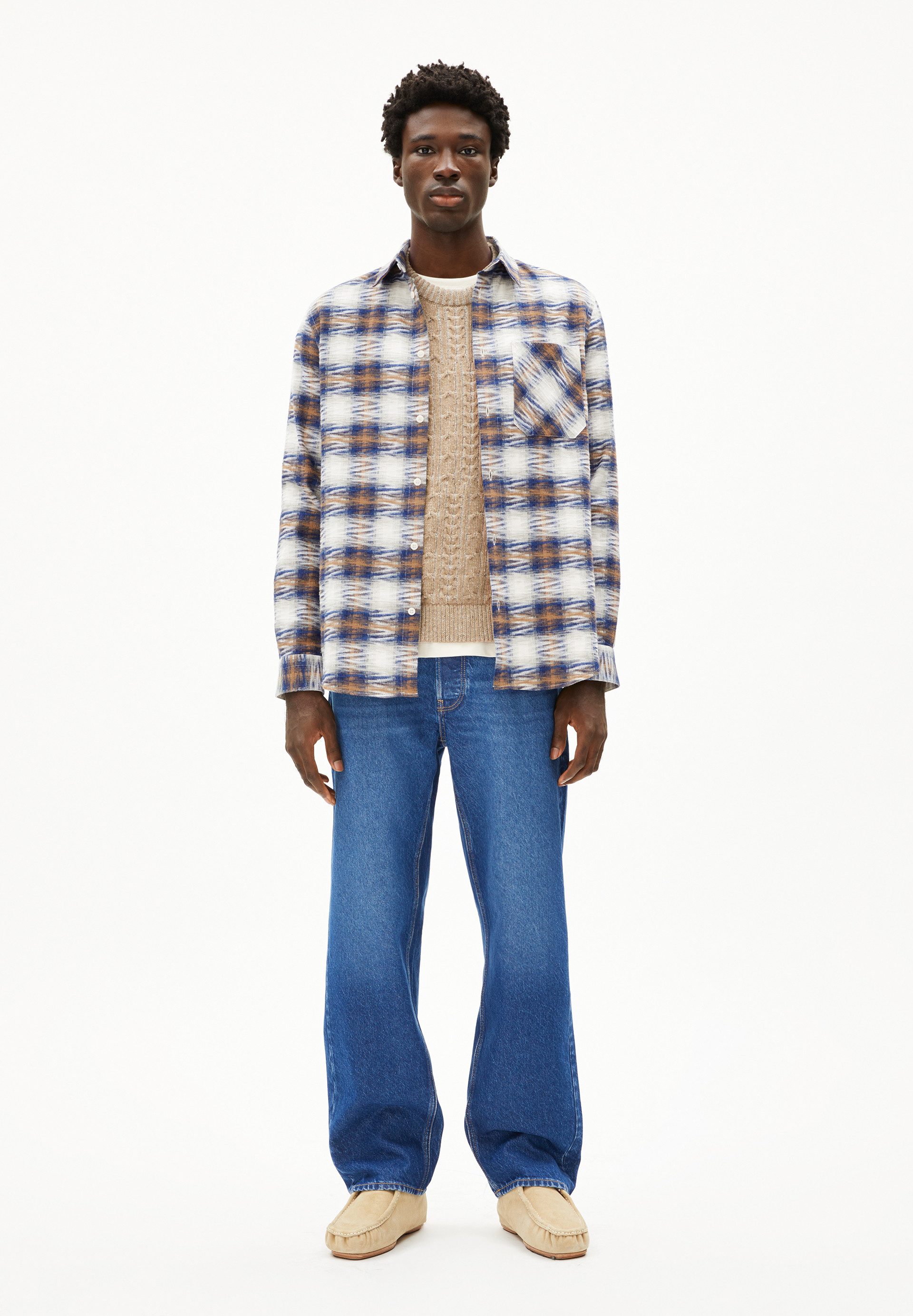 Armedangels Langarmhemd FAALIN Longsleeve aus Bio-Baumwoll Mix (1-tlg., Relaxed Fit) Relaxed Fit