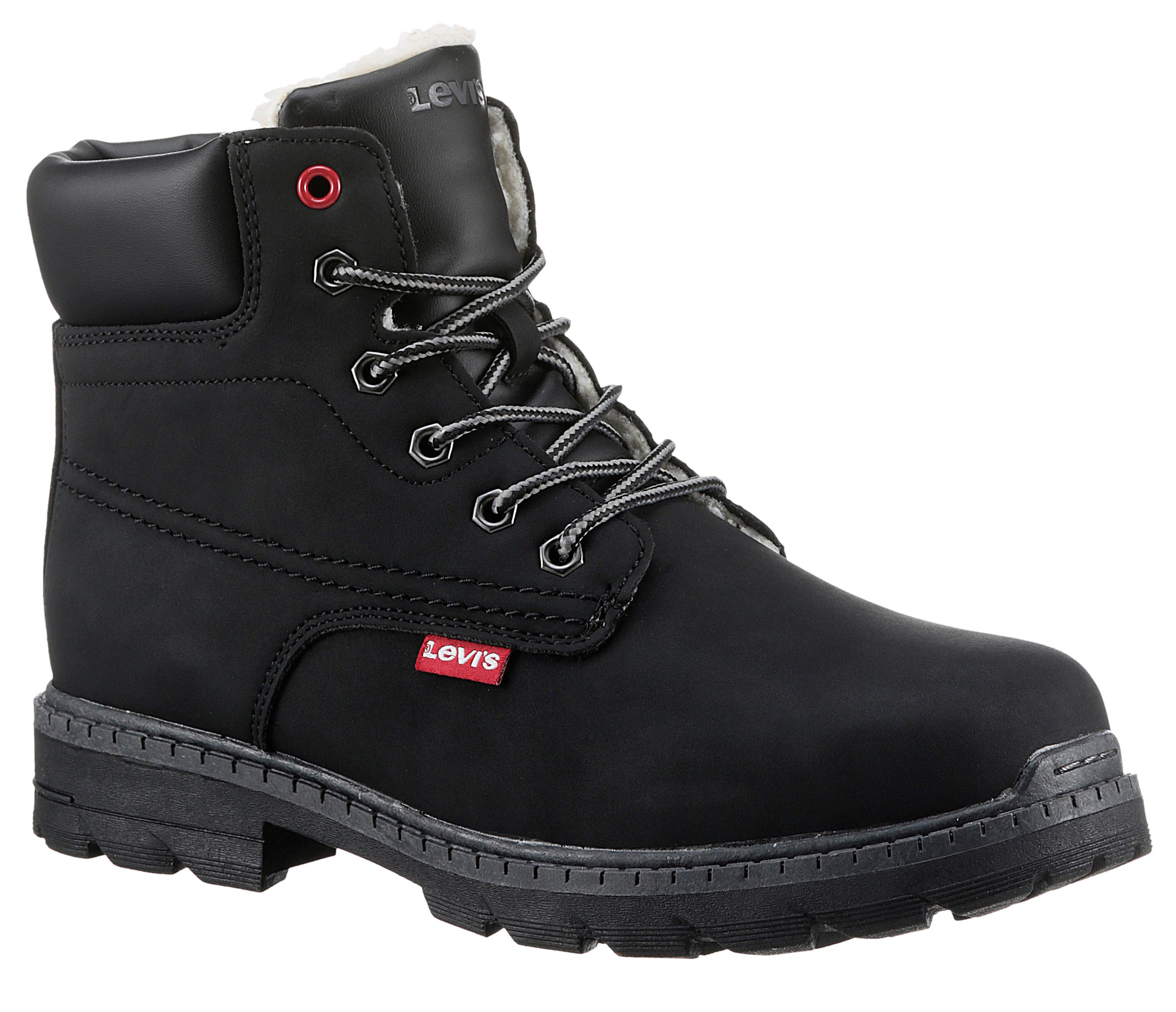 Levi's® Kids LEVIS® NEW FORREST FUR Winterboots, Blockabsatz, Outdoorschuh, Schnürboots mit gepolstertem Schaftrand