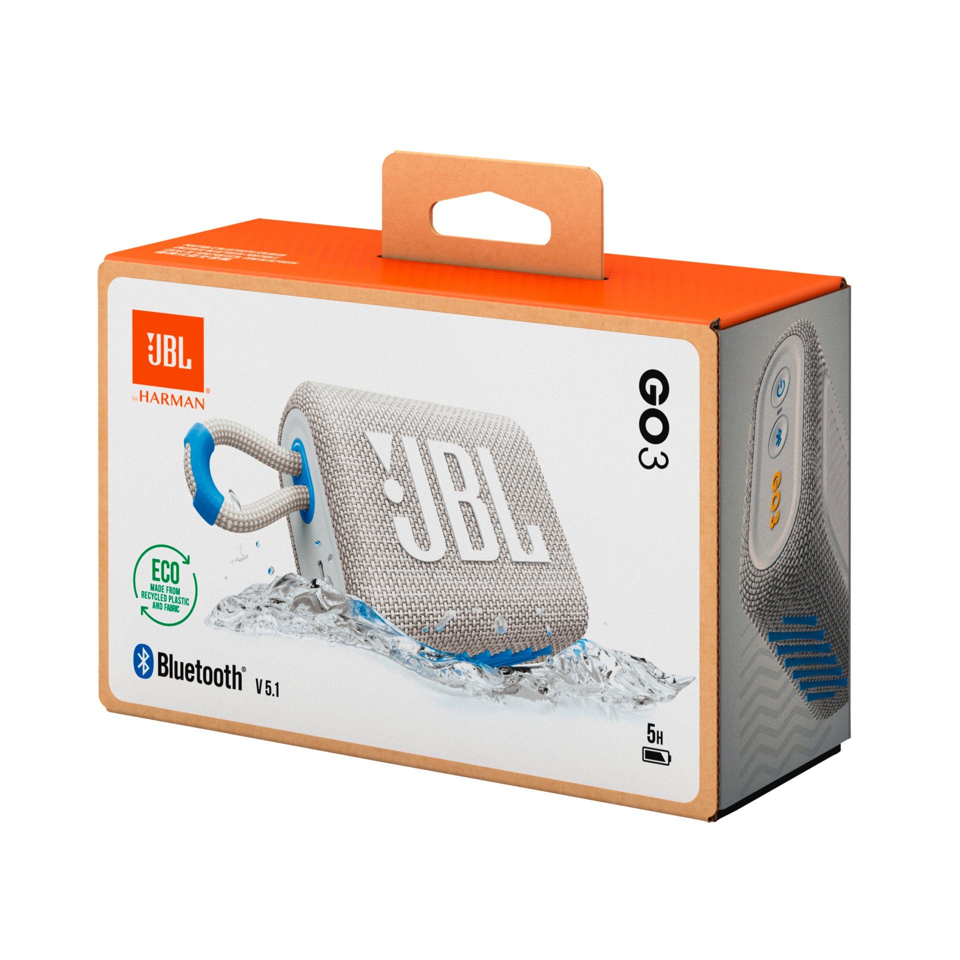 JBL GO 3 ECO 4,2 (A2DP W) Weiß Bluetooth, Bluetooth-Lautsprecher