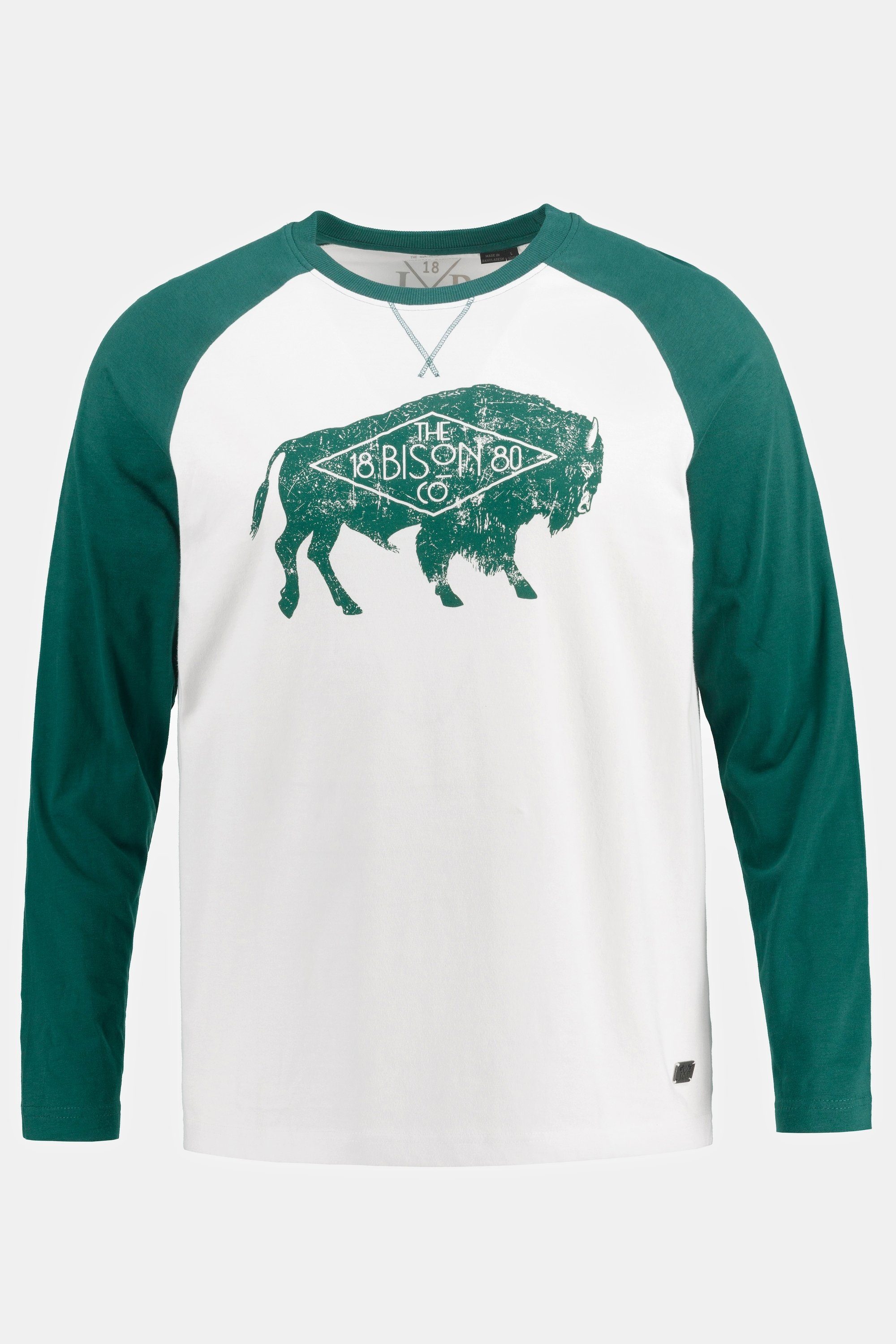 Bison Print zweifarbig JP1880 Langarm T-Shirt Schlafanzug