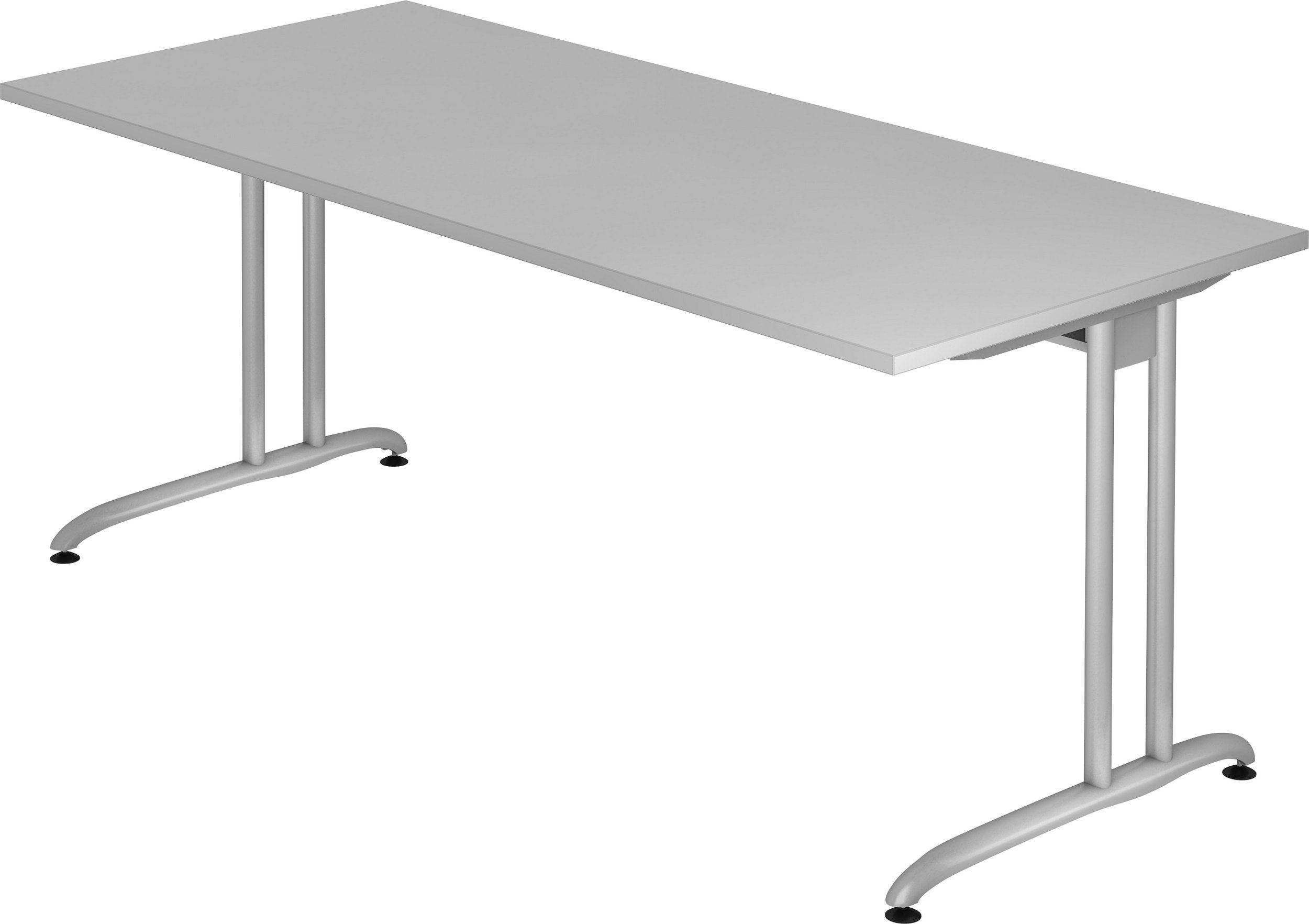 bümö Schreibtisch Schreibtisch Serie-B, Rechteck: 180 x 80 cm - Dekor: Grau