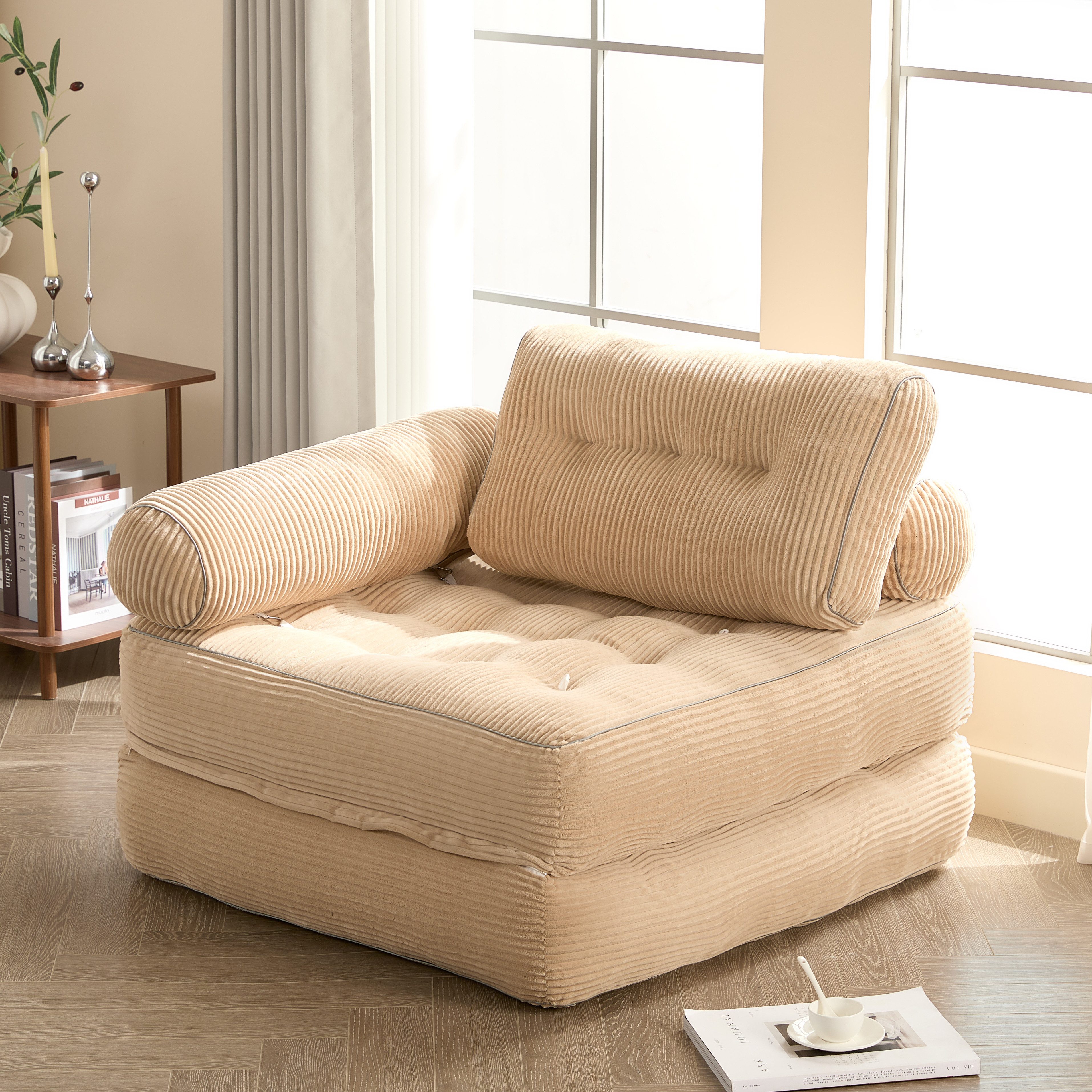 LITBIRD Schlafsofa faltbar, 4-in-1 Multifunktionssofa, Sitzsack-Sofa, Relaxsessel, 1 Teile, Spielsofa & Gästebett für kleine Räume