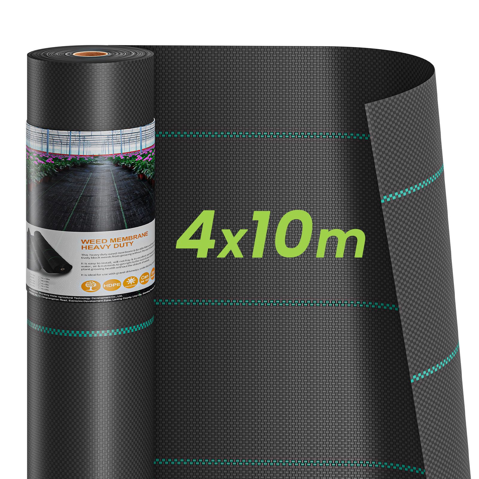 Dripex Unkrautvlies Unkrautvlies Gartenvlies 90g/m² Unkrautfolie Wasserdurchlässig, 4mx10m=40m² Rolle