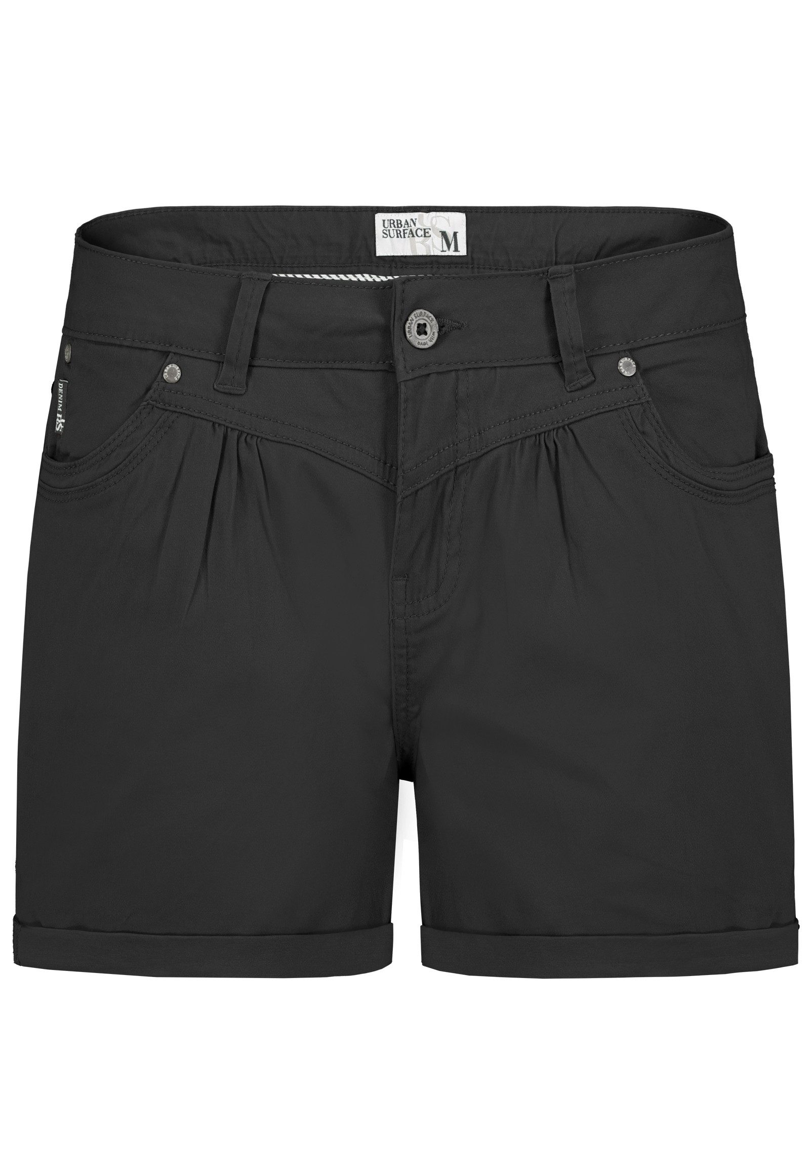 Urban Surface Chinoshorts Damen Stretch-Shorts Chino-Style Bundfalten, stretchy, Aufschlag am Bein