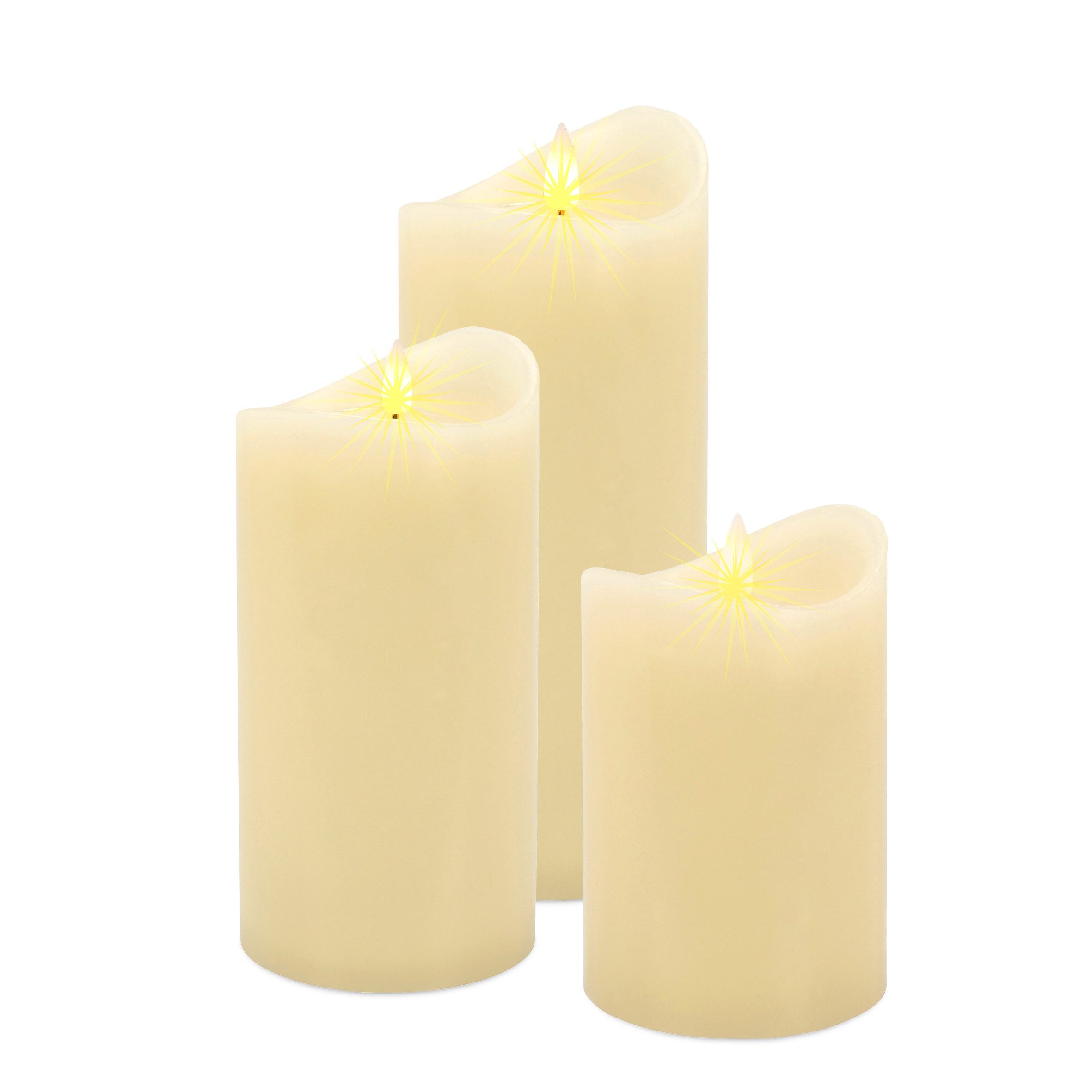 LED-Kerze Echtwachs warm weiß