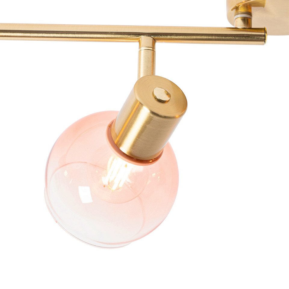 Qazqa LED Aufbaustrahler Vidro, ohne Leuchtmittel, E14, Rosa, Art Deco, Sta günstig online kaufen