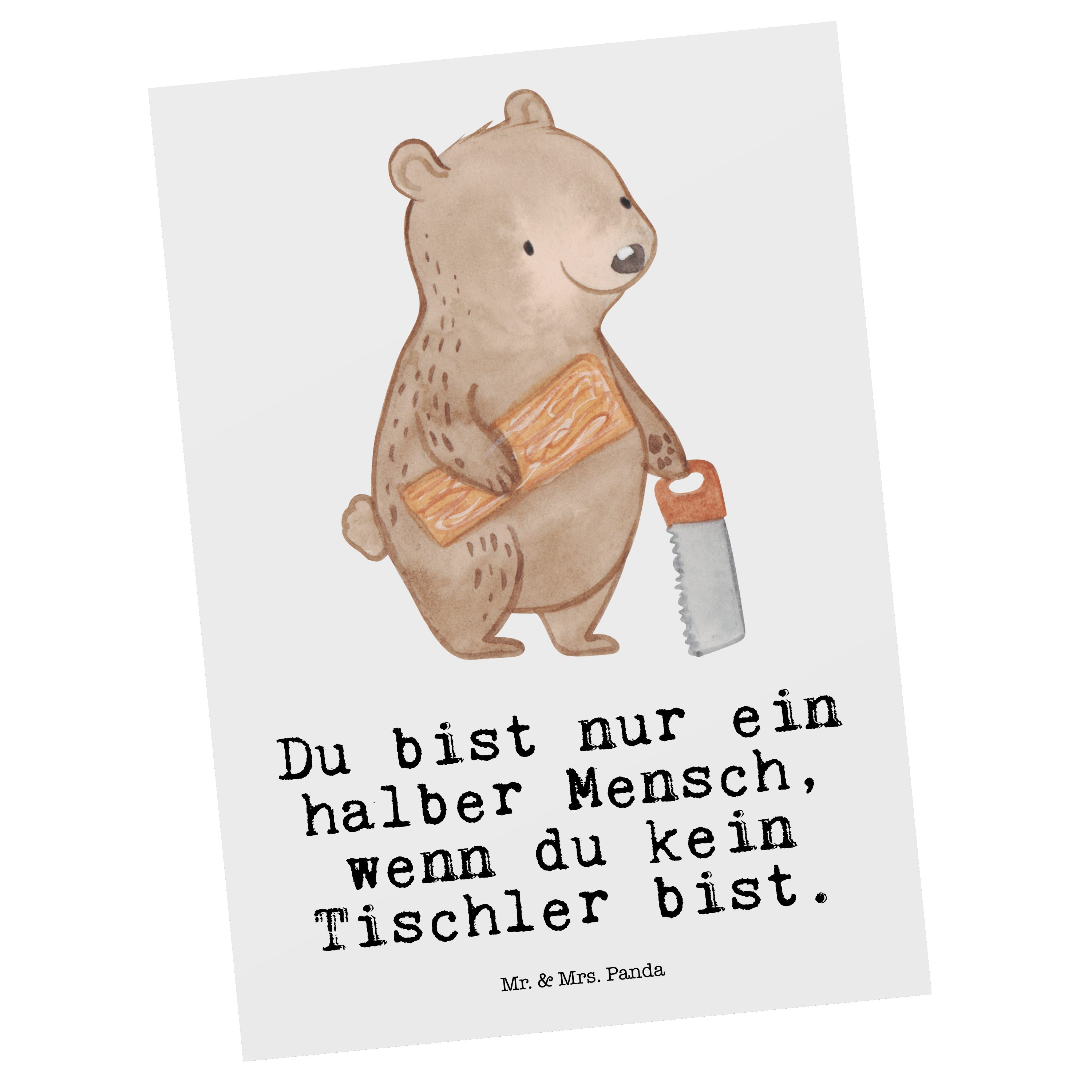 Gr Postkarte mit - & Mr. Geschenkkarte, Herz Weiß Panda Tischler Ansichtskarte, Mrs. Geschenk, -