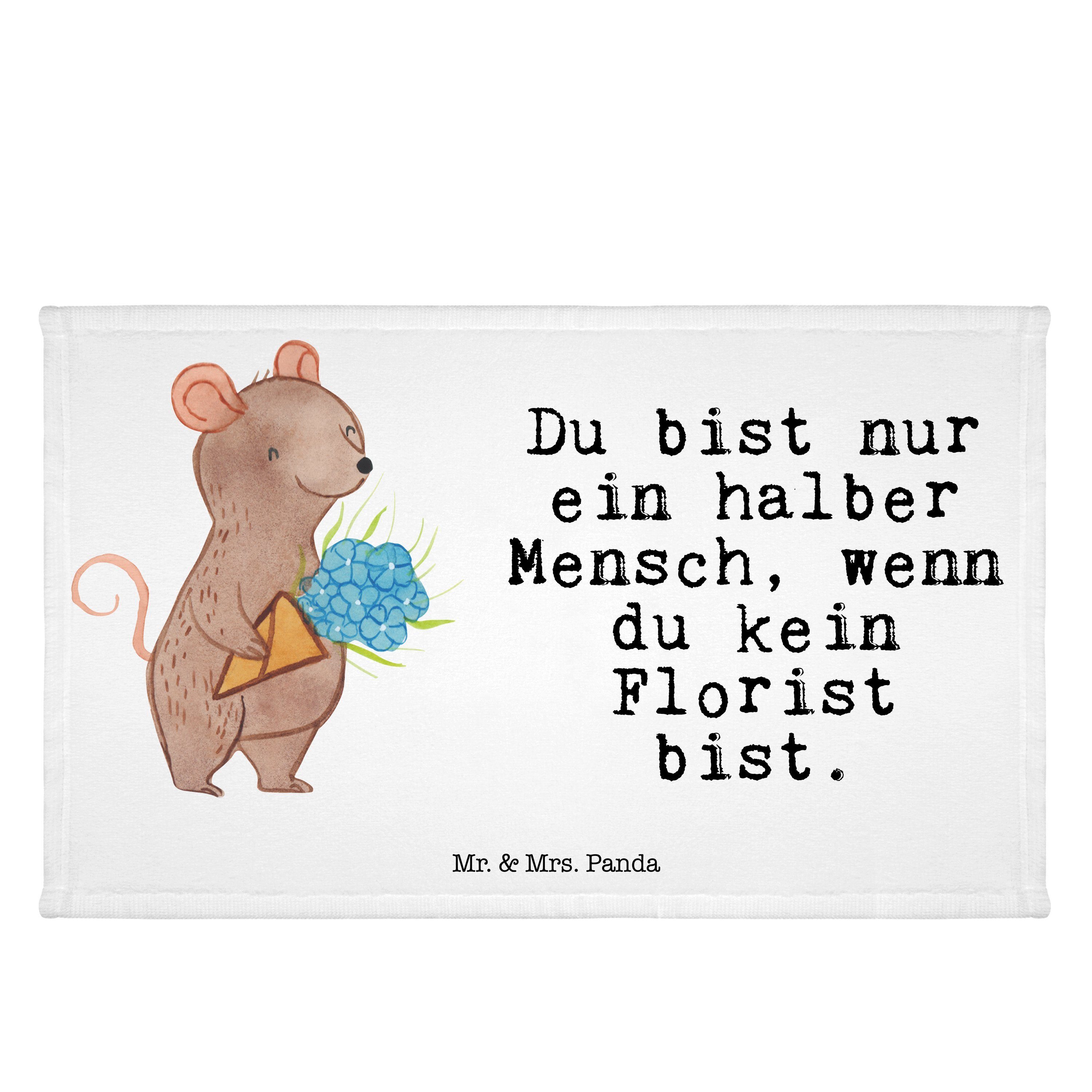(1-St) Mrs. Gästetuch, & - Weiß Blume, Herz Panda Kinder Florist Handtuch mit Geschenk, - Handtuch, Mr.