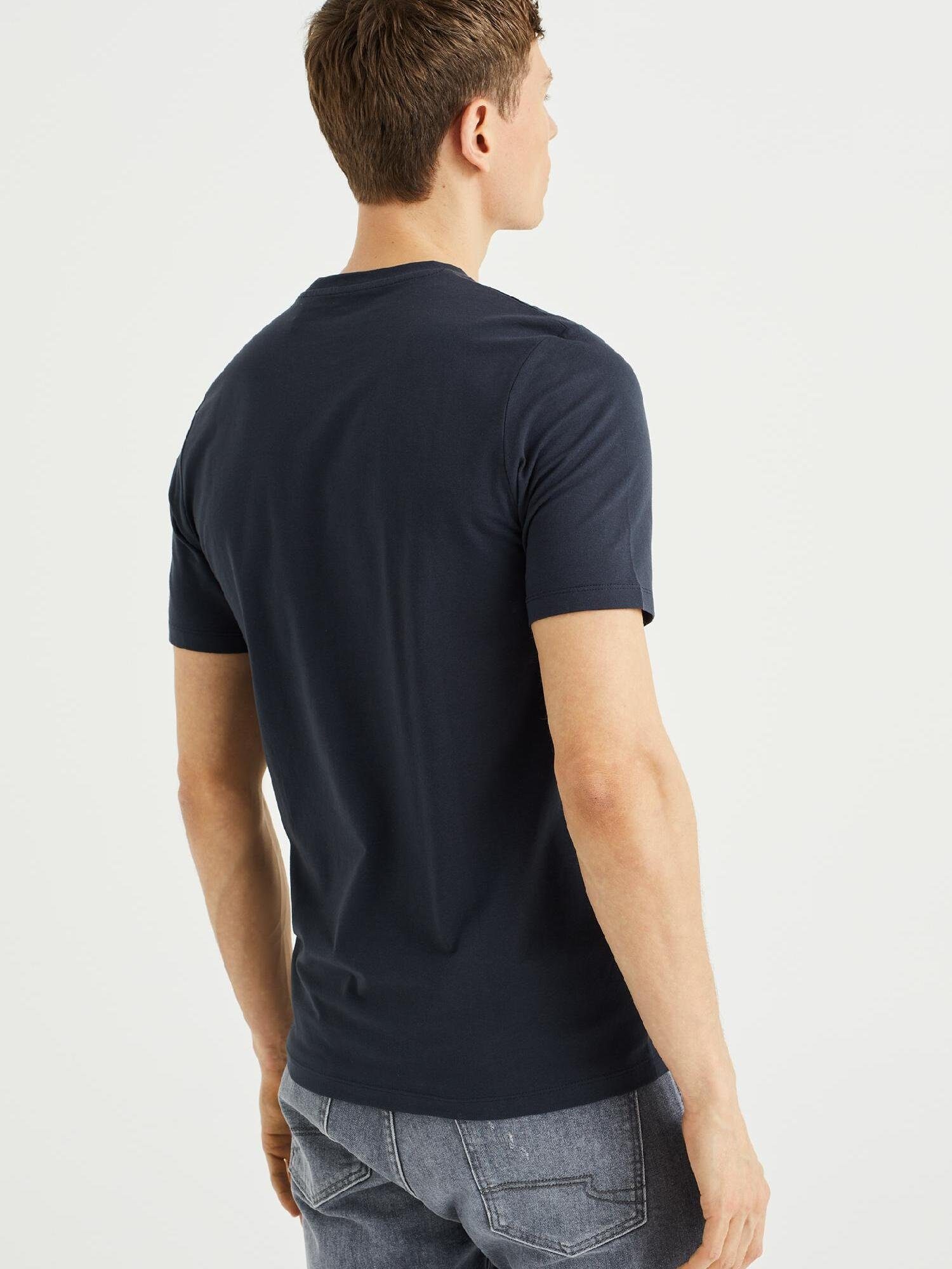 T-Shirt Fashion (1-tlg) Marineblau WE