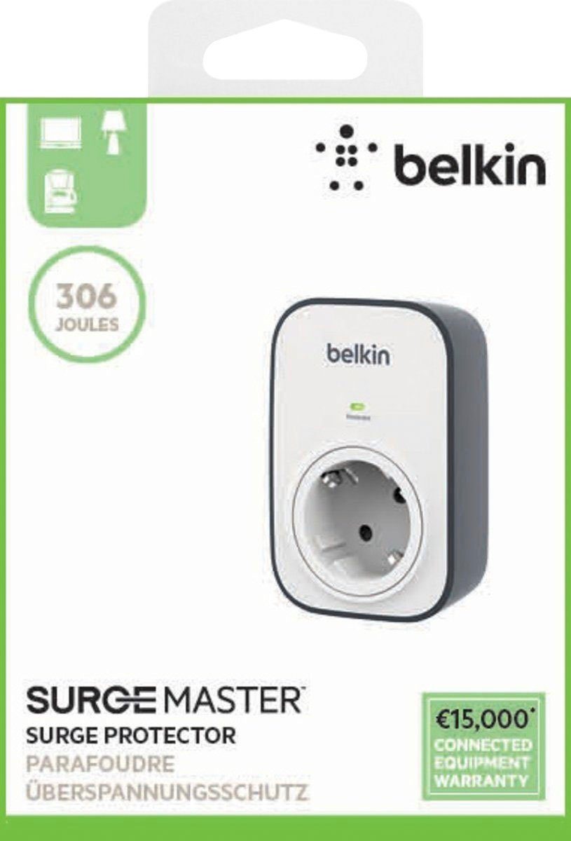 Belkin Surgemaster Überspannungsschutz, 1-Fach (Überspannungsschutz) Steckdosenleiste 1-fach