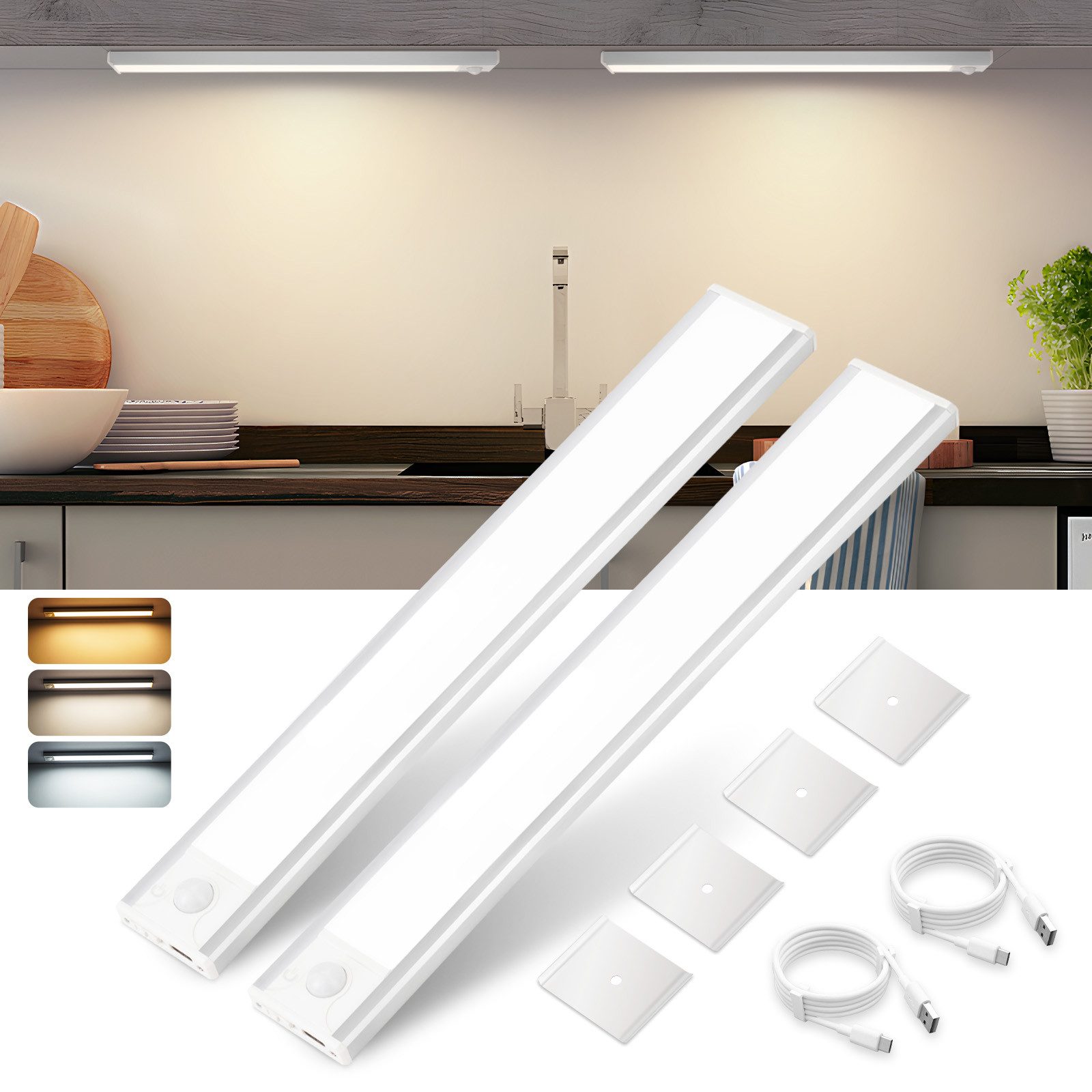 Nettlife LED Unterbauleuchte mit Bewegungsmelder 20/30/40CM Küche Schrankbe günstig online kaufen