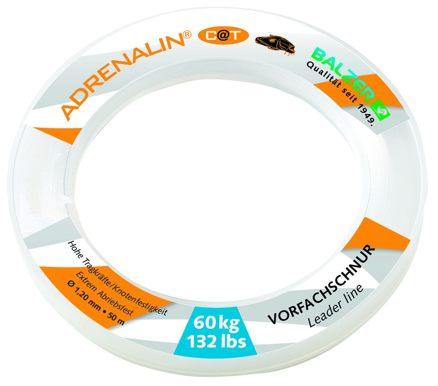 Vorfachschnur Adrenalin Cat Wels Vorfachschnur 1,20mm 60kg / 132lbs 50m