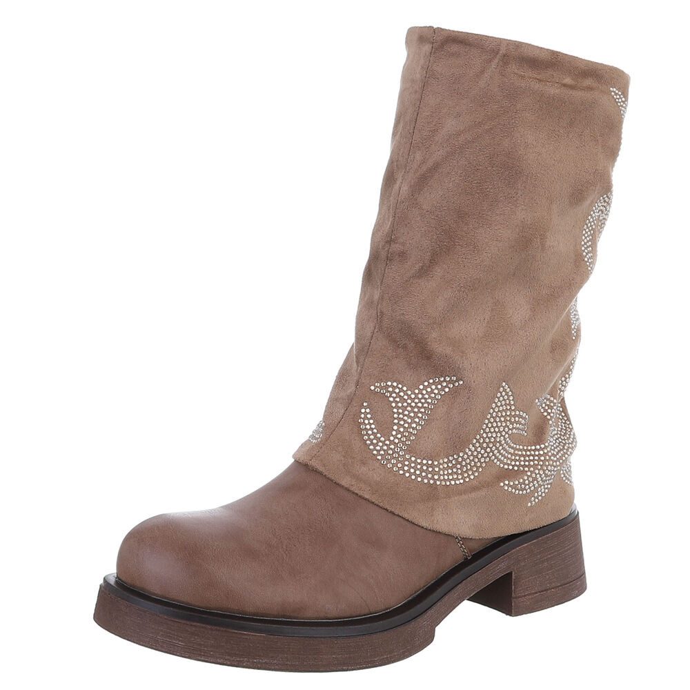 Ital-Design Damen Cowboyboots Biker Westernstiefel (88519559) Blockabsatz F günstig online kaufen