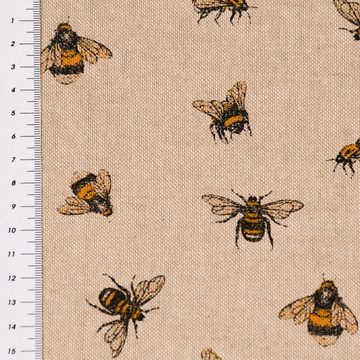 SCHÖNER LEBEN. Tischdecke SCHÖNER LEBEN. Tischdecke Bee Buzzing Bienen Hummeln natur gelb, handmade