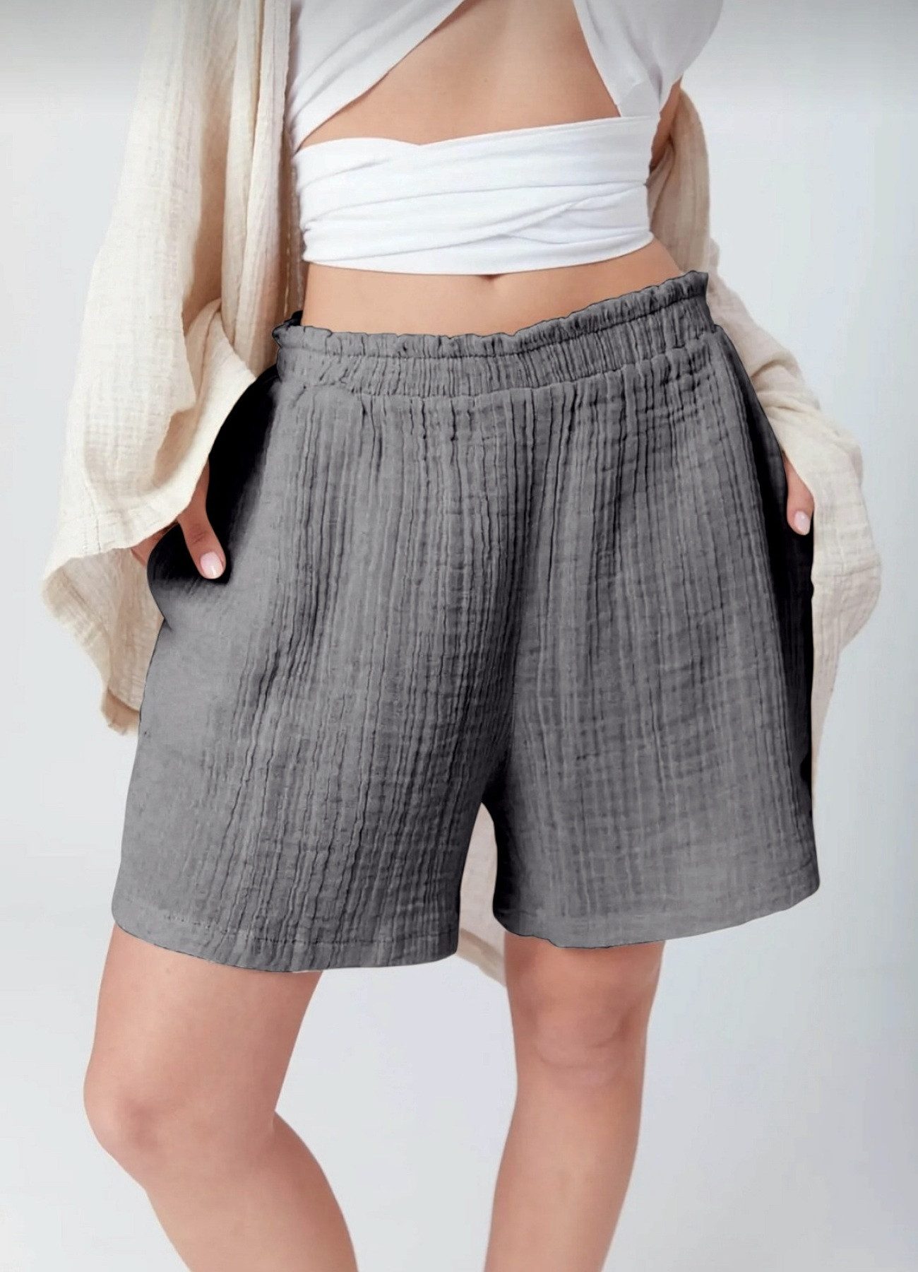 fashionshowcase Shorts Shorts Damen Palazzo-Shorts aus günstig online kaufen