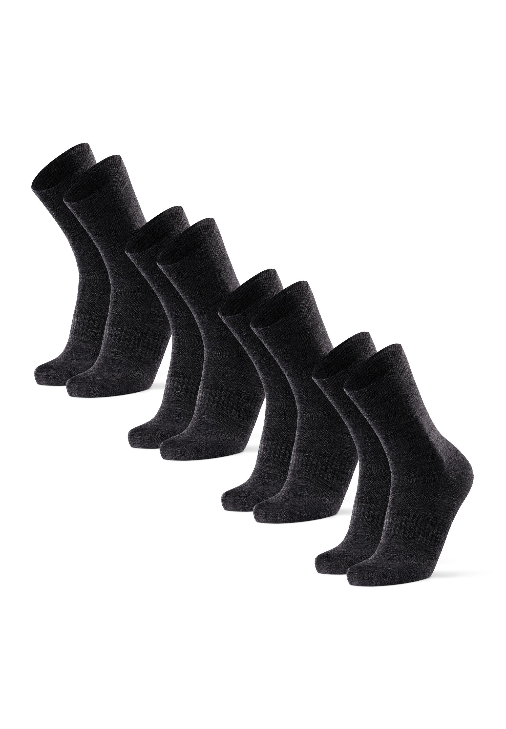 DANISH ENDURANCE Basicsocken Liner Crew 4 Paar Merino Liner Socken, Wandern, Anti‑Blasen, Geruchskontrolle