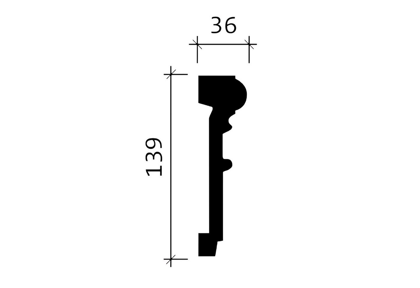 Thumbnail - Profhome Zierleiste S-151350, Polyurethan Hartschaum, 1-St., 1 MUSTERSTÜCK Wandleiste Stuckleiste ca. 10 cm lang