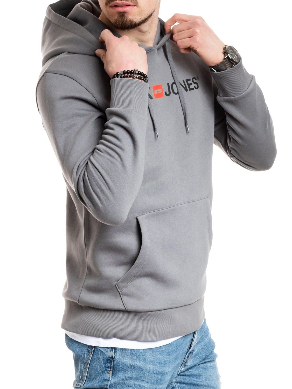 Jack & Jones Hoodie mit Kängurutasche, mit Kapuze, mit Logodruck – Bild 4 von 5